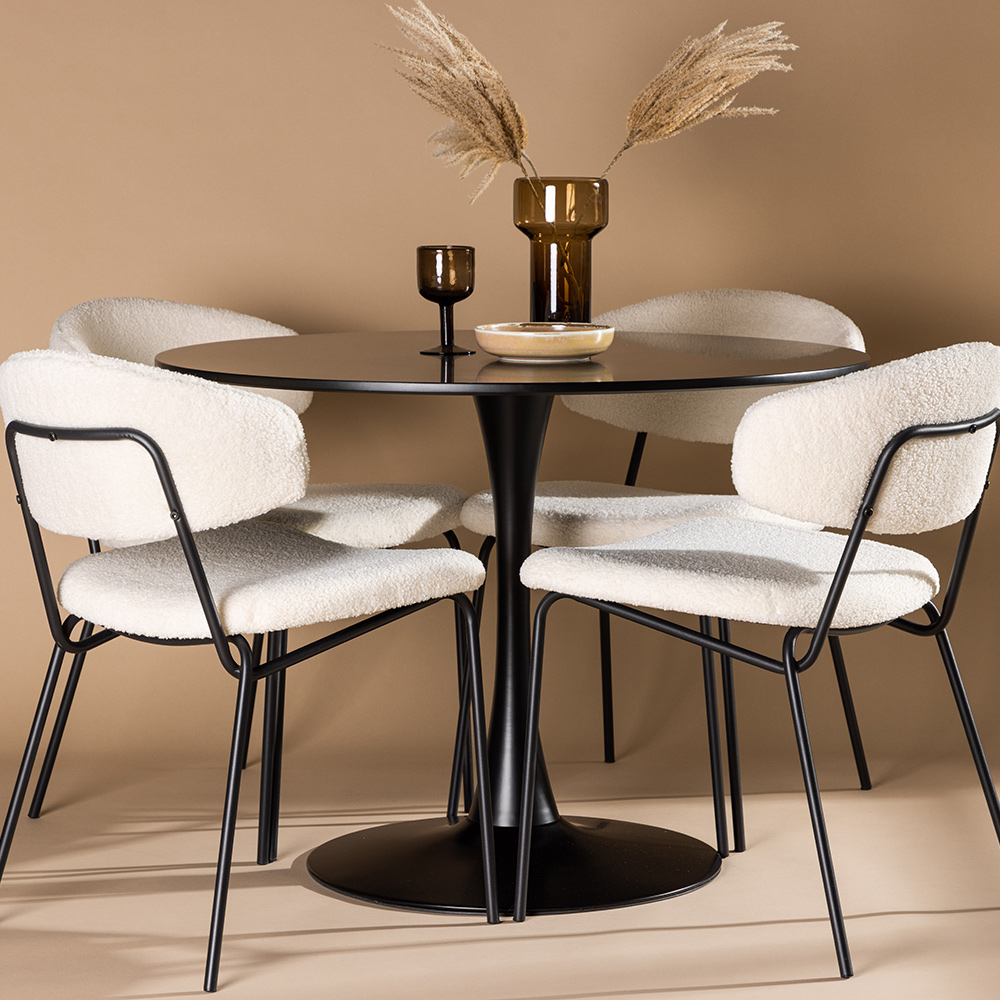 Matgrupp Venture Home Glade Ø 100 cm med 4 Chico Stolar