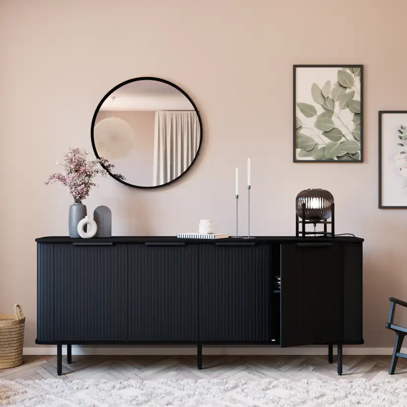 Sideboard Bark Kopparbo Ribbad med Förvaring 210 cm