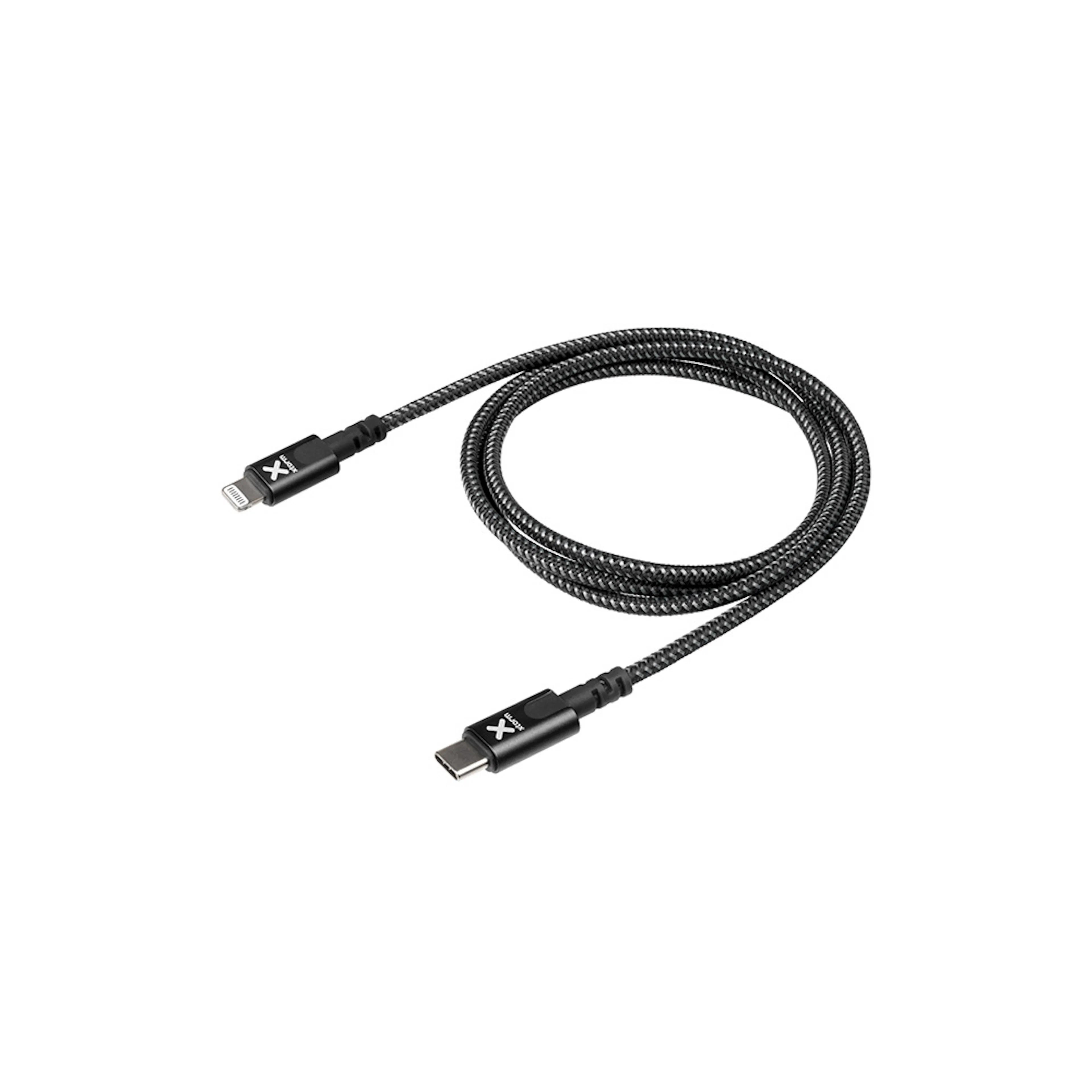 Premium USB-C / Lightning Kabel 1m Svart Svart
