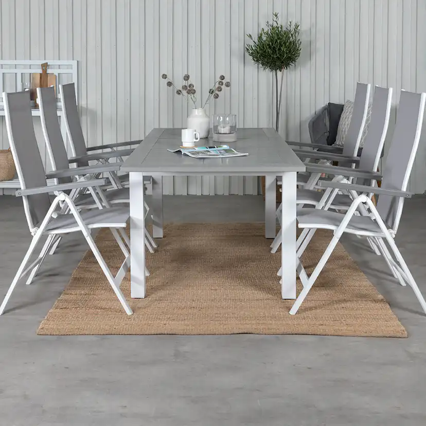 Matgrupp Venture Home Aleyna 160 Vit med 6 Aleyna Positionsstolar