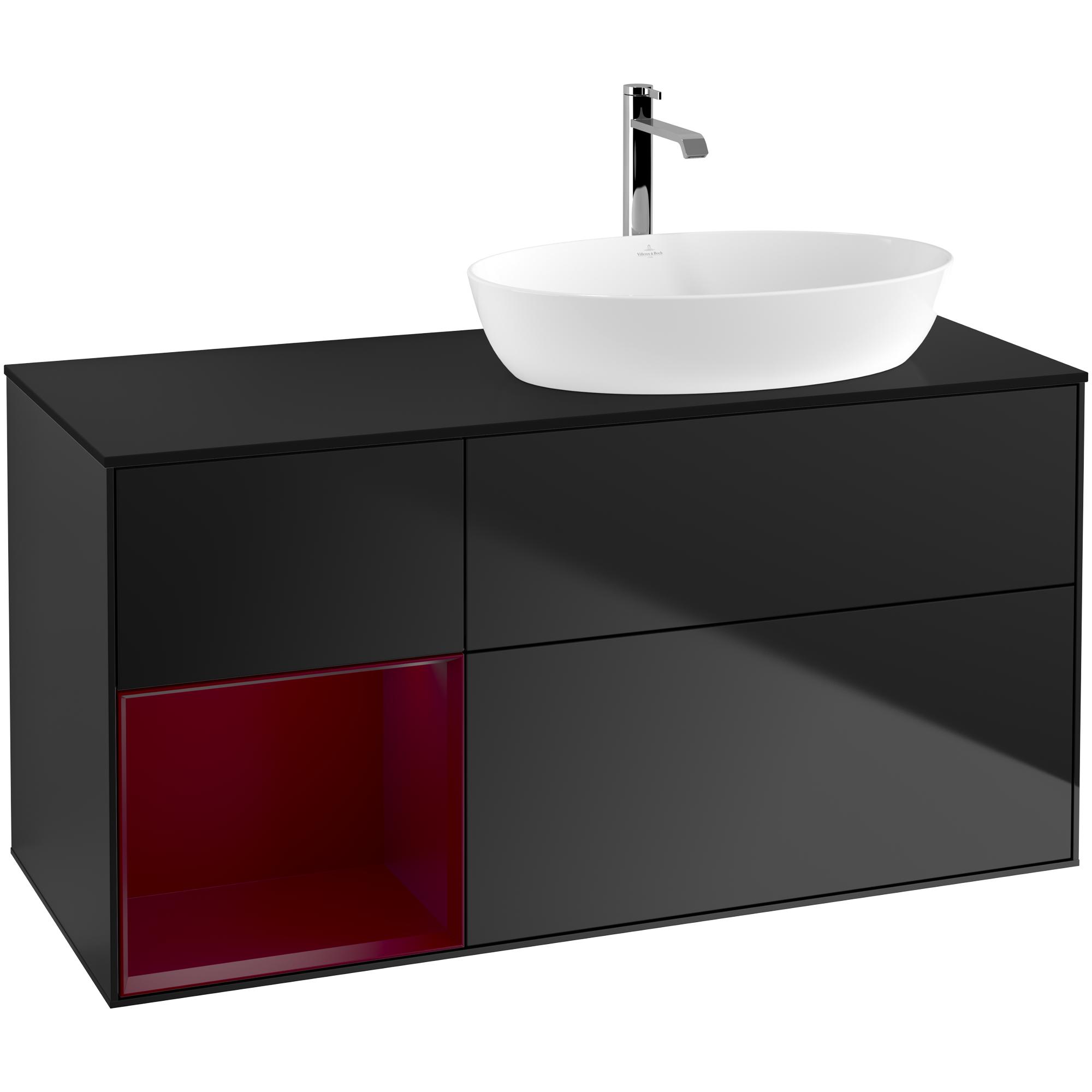 Tvättställsskåp Villeroy & Boch Finion med 3 Lådor Hylla och Bänkskiva för Ocentrerat Tvättställ från Artis & Collaro