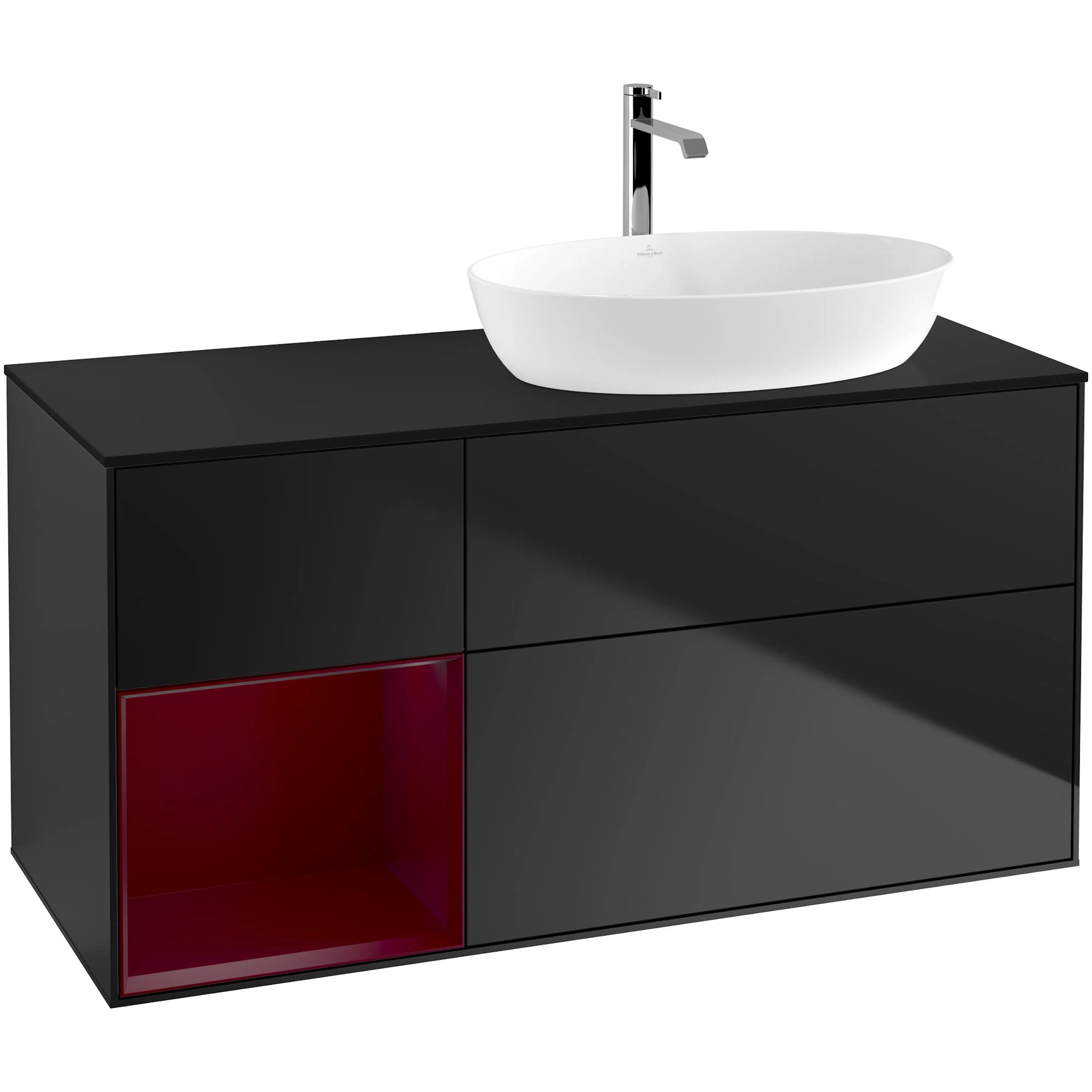 Tvättställsskåp Villeroy & Boch Finion med 3 Lådor Hylla och Bänkskiva för Ocentrerat Tvättställ från Artis & Collaro
