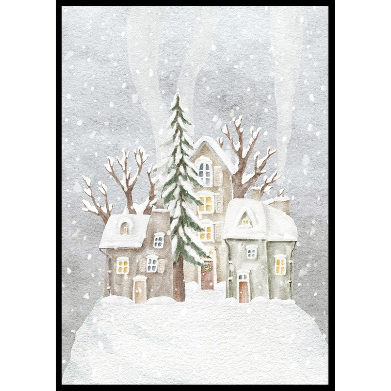 Poster Gallerix Abstract Winter Village No2