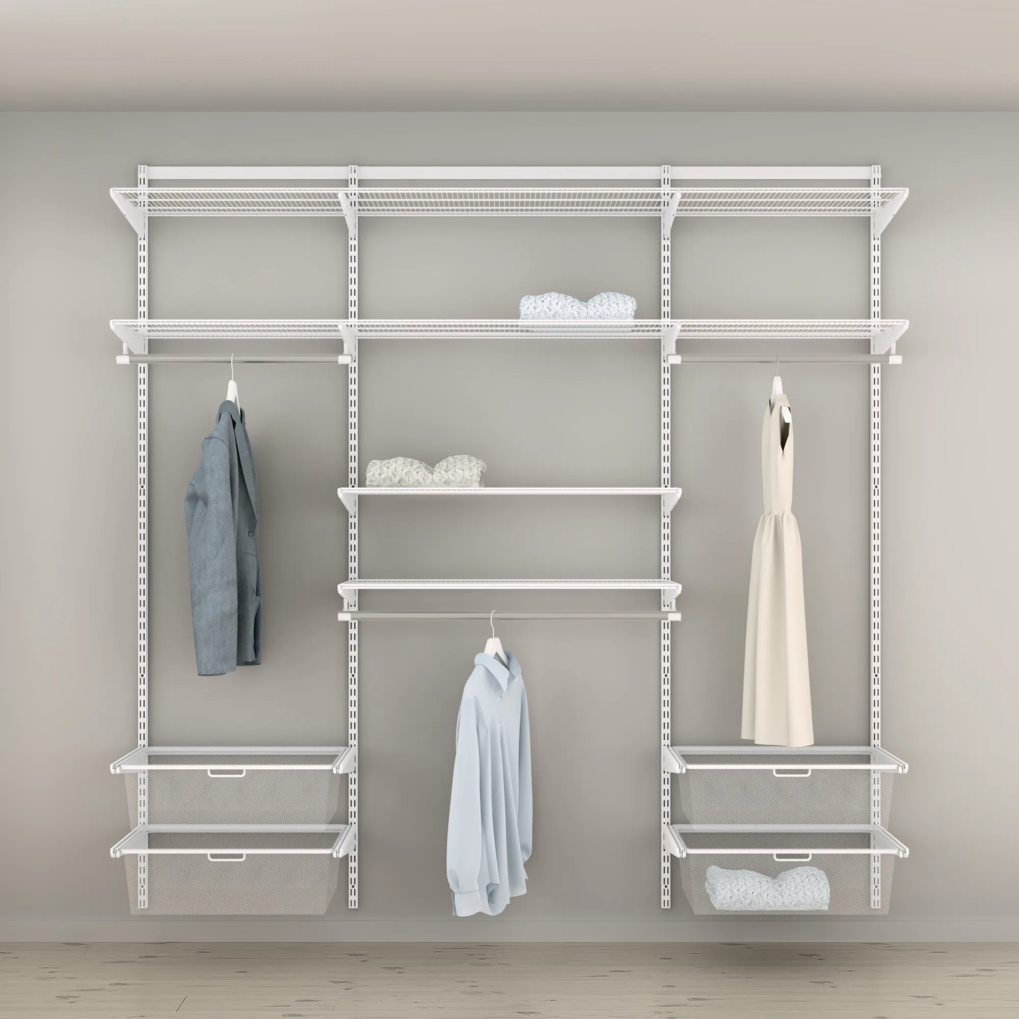 Garderobslösning Elfa Ready Solution Classic 10 Vit B: 2158 mm