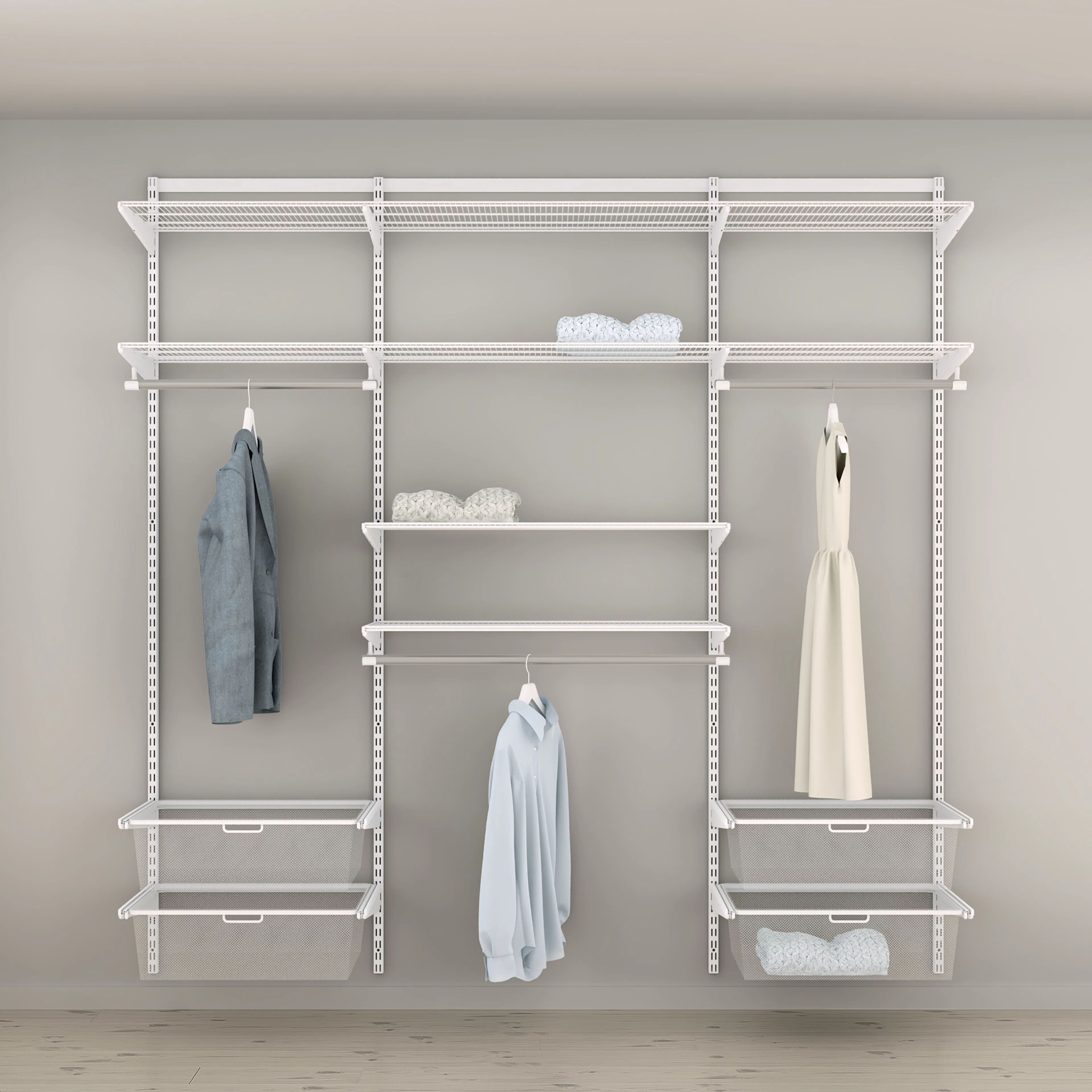 Garderobslösning Elfa Ready Solution Classic 10 Vit B: 2158 mm