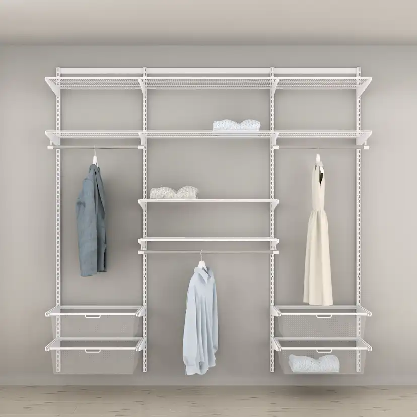 Garderobslösning Elfa Ready Solution Classic 10 Vit B: 2158 mm