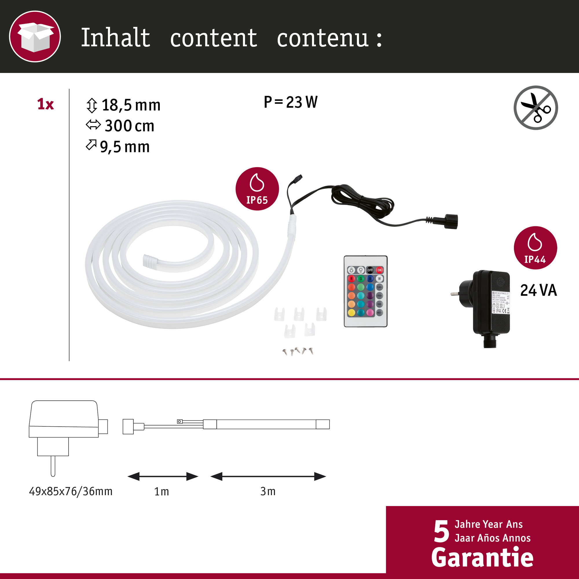 LED-strip Paulmann SimpLED Belagd Outdoor Komplett set IP65