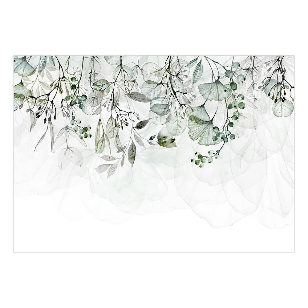Självhäftande fototapet - Foggy Nature - Green 98x70 Storlek: 98x70 cm