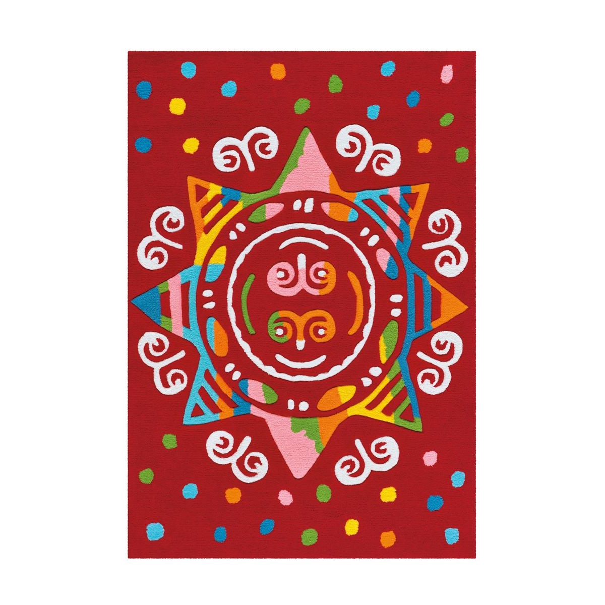 Barnmatta D-sign Port Potnon Date Röd Mandala