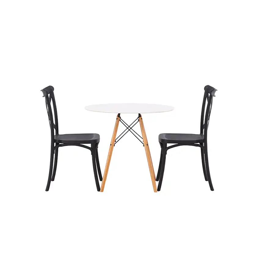 Matgrupp Venture Home Danburi Ø 60 cm med 2 Crosett Stolar
