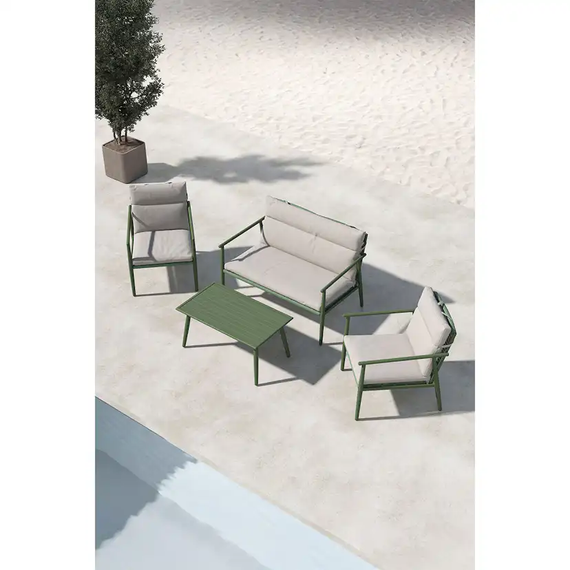 Mazzaro Sofa Set - Green / Beige Grön