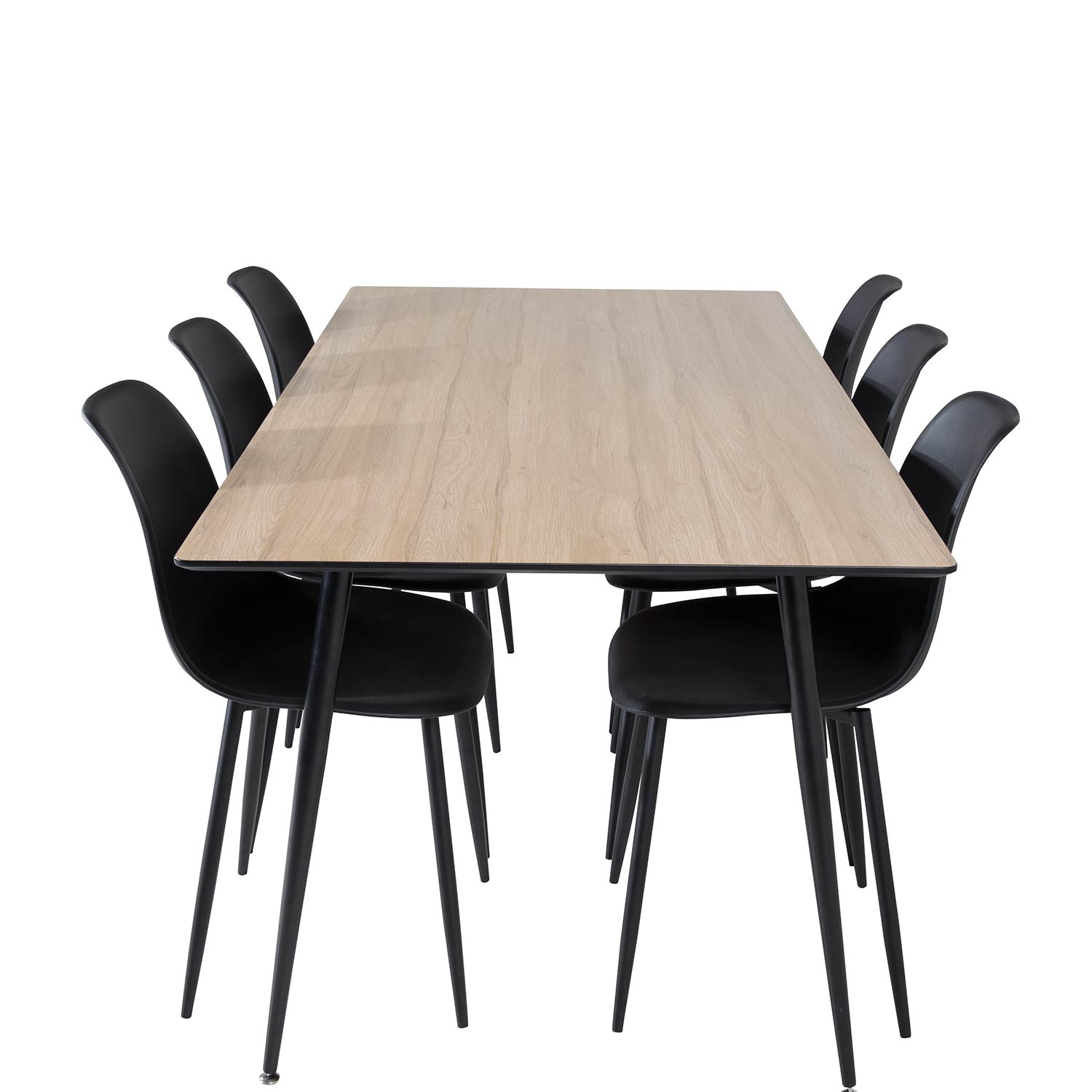 Silar Table -Melamine+Polar  Chair - / Black _6 Natur/Svart