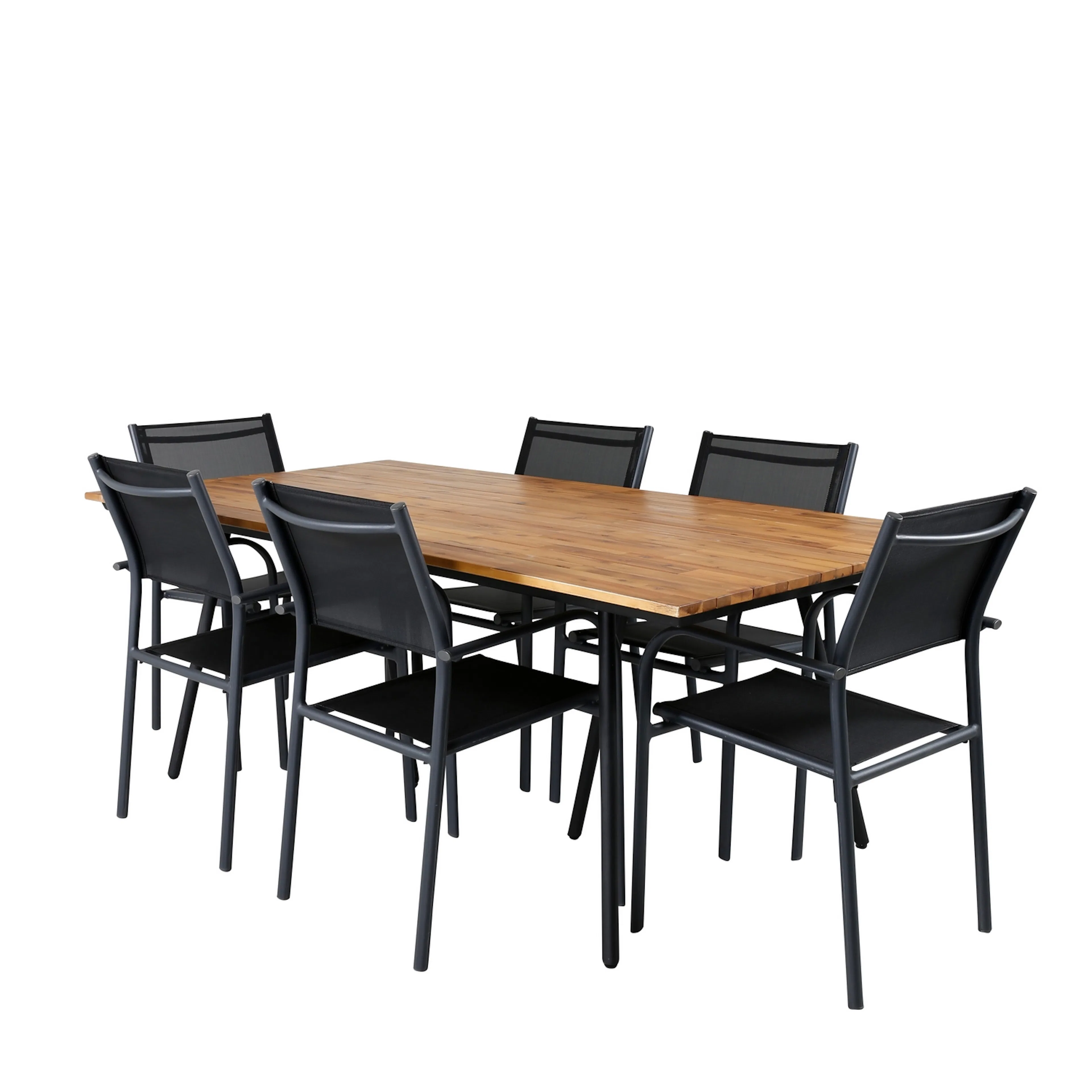 Matgrupp Venture Home Chane med 6 Samba Stapelbara Matstolar