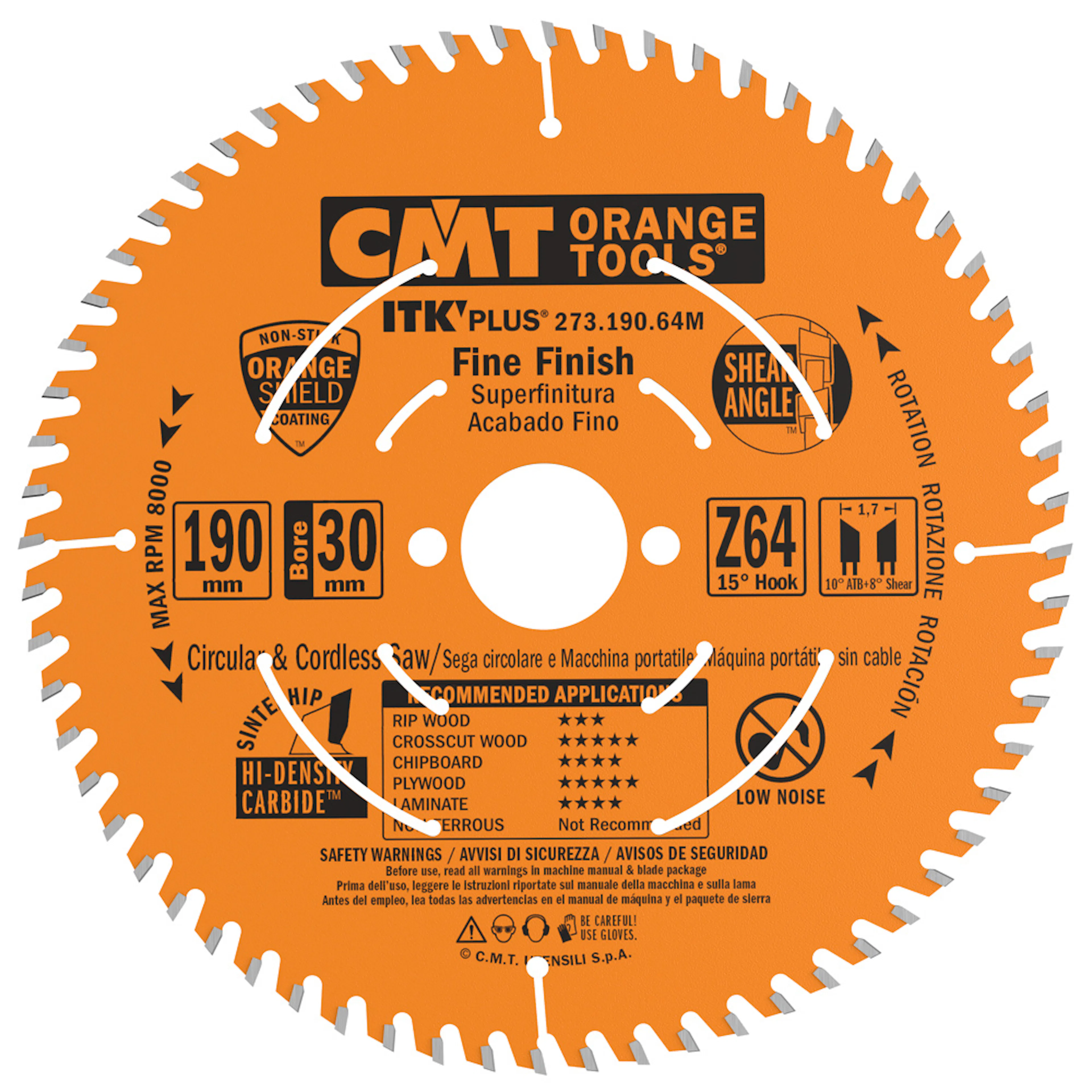 Sågklinga CMT Orange Tools ITK-Plus Kapning Fine cut