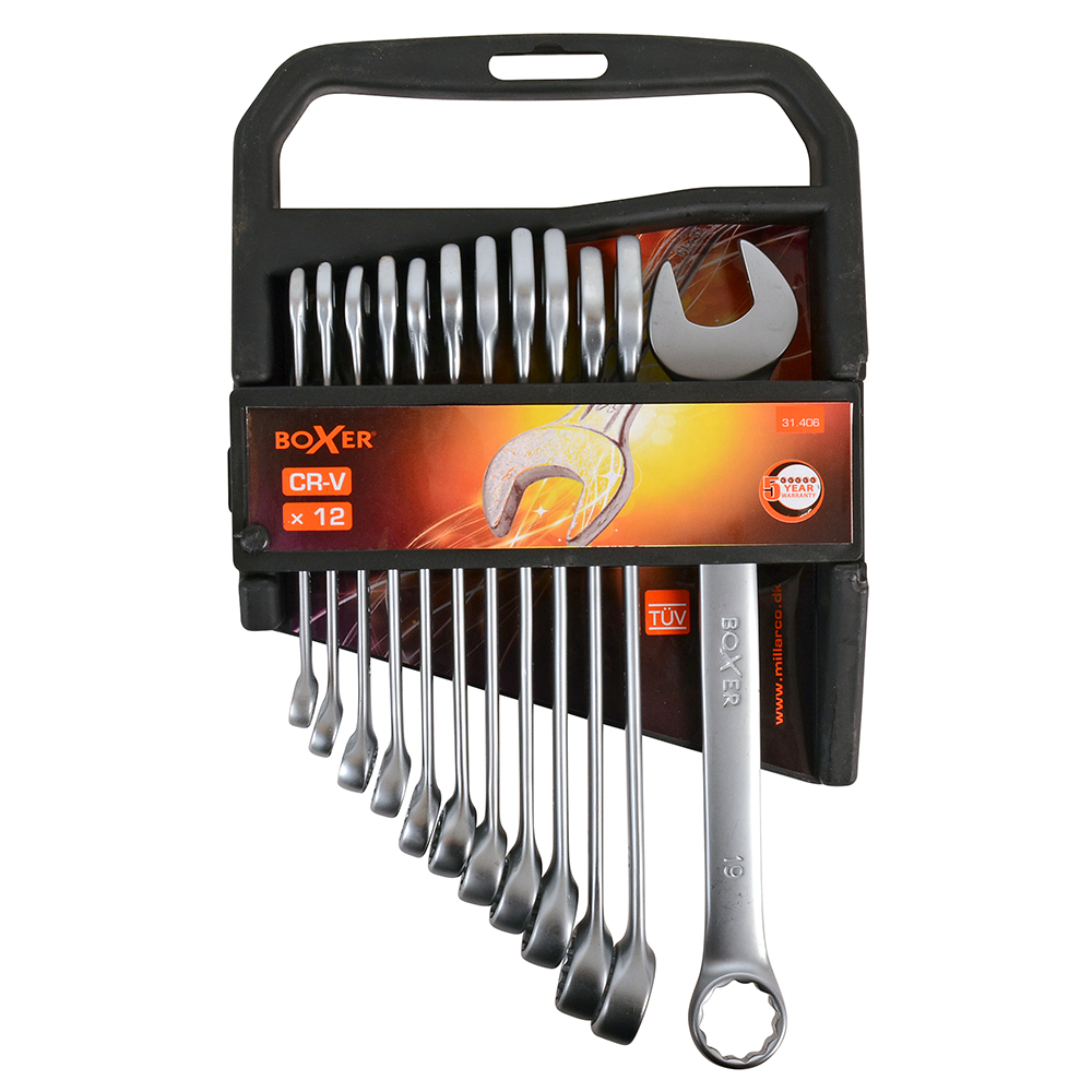 Ringgaffelnyckelsats Boxer 12-delar