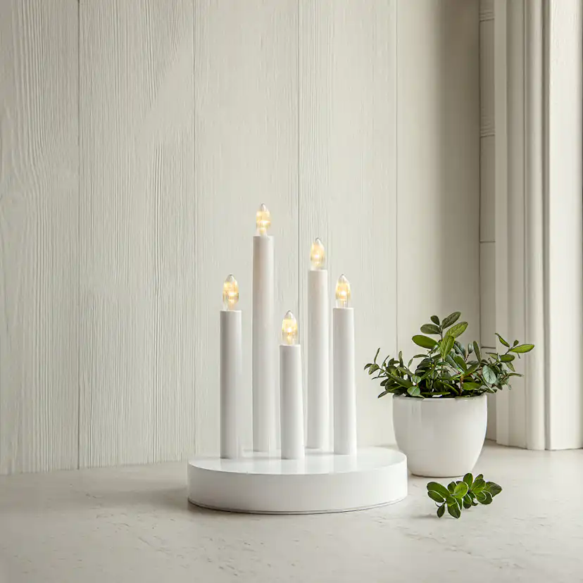 Ljusstake DORIS White White