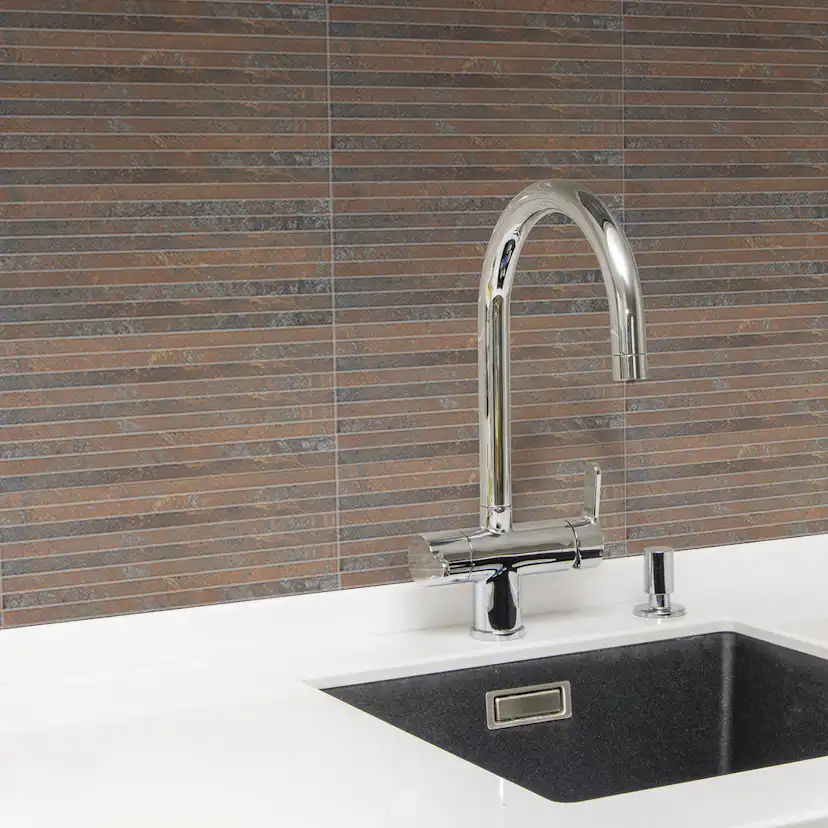Klinkermosaik Arredo Iron Rust Brun Line 1x30 cm