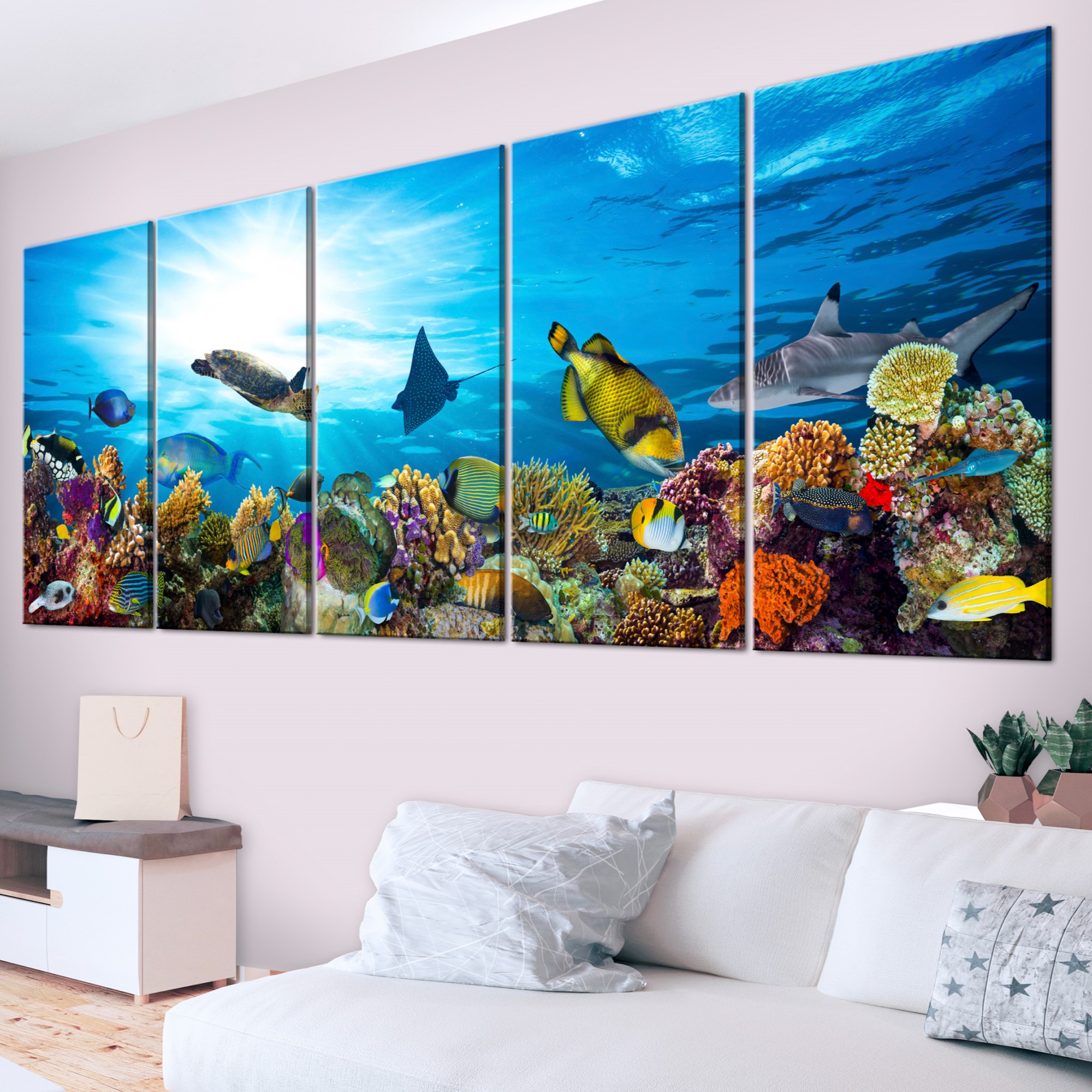 Tavla Arkiio Coral Reef Narrow 5 delar 225x90