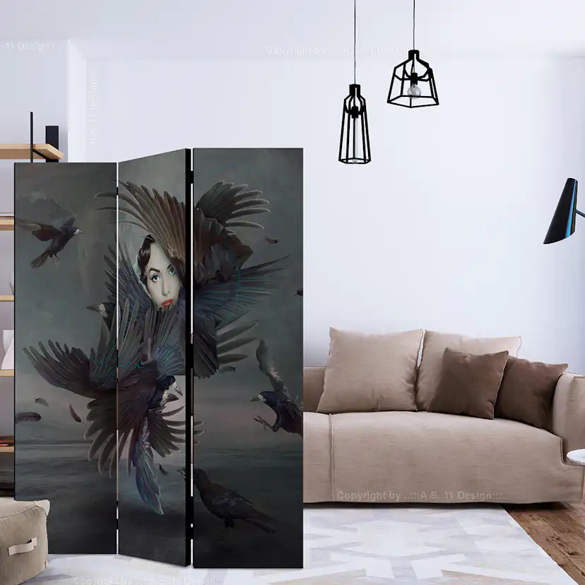 Rumsavdelare Skärmvägg Arkiio Covered In Feathers 135x172 cm