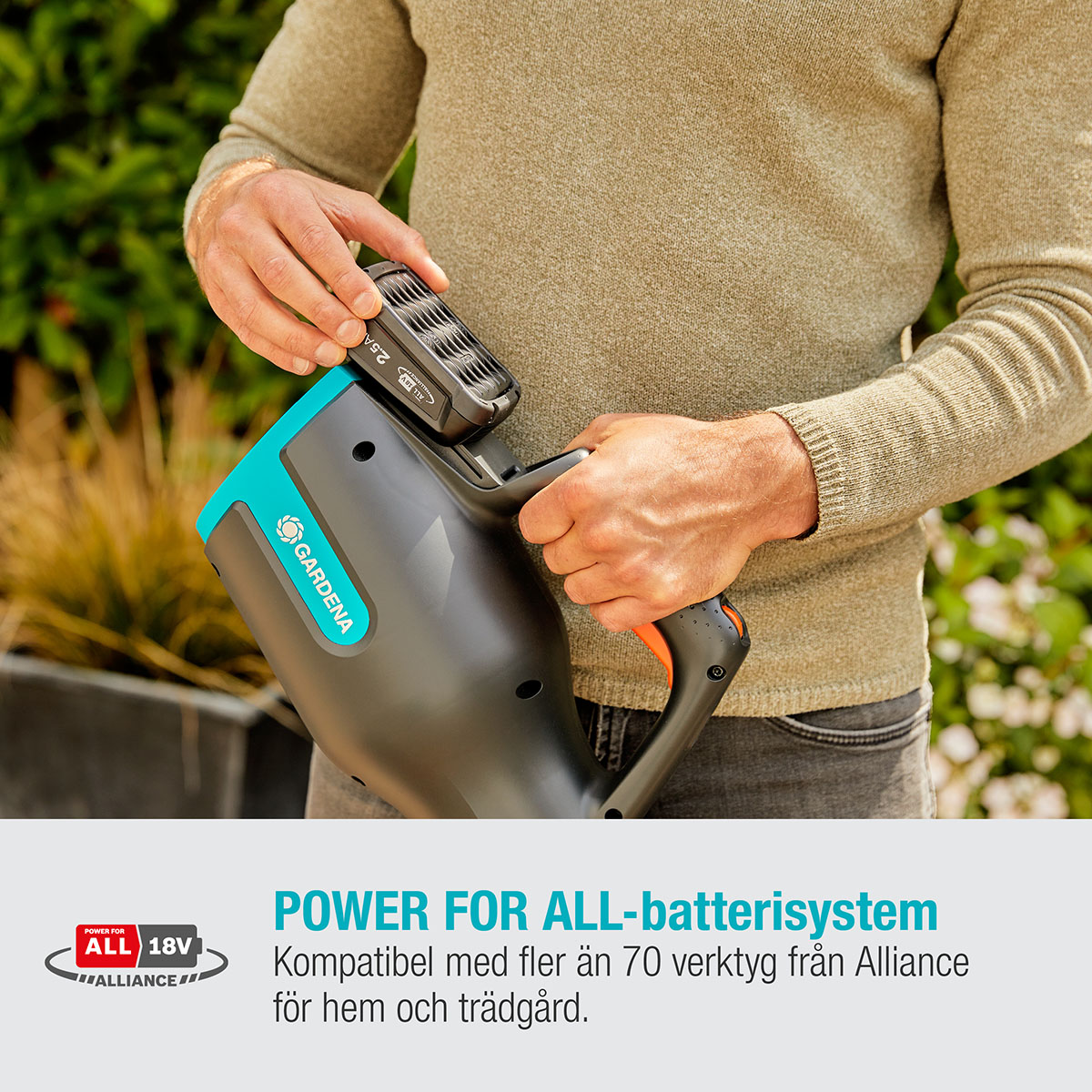 Lövblåsare Gardena PowerJet 18V P4A Komplett (2,5Ah batteri + standardladdare)