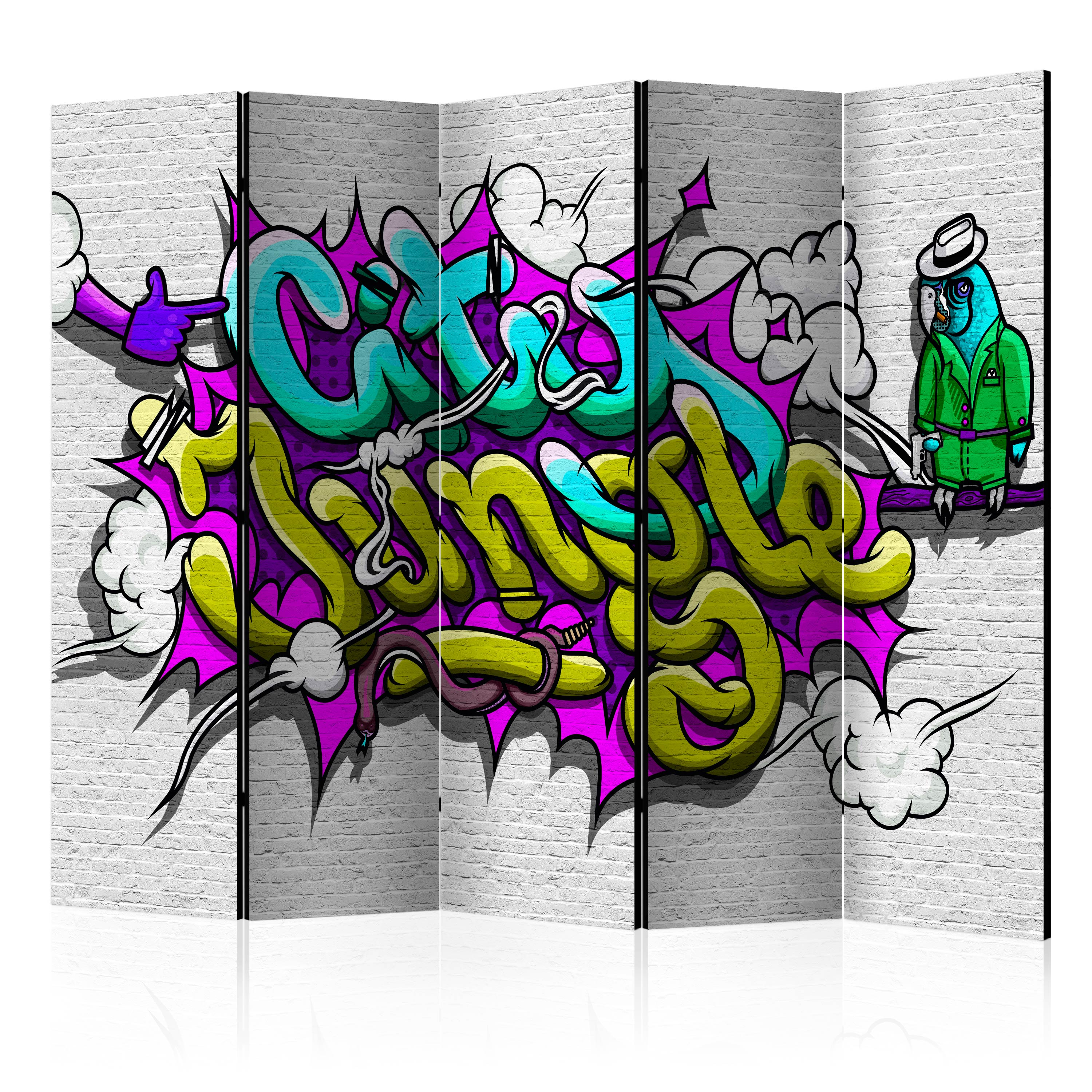 Rumsavdelare Skärmvägg Arkiio City Jungle Graffiti II 225x172 cm