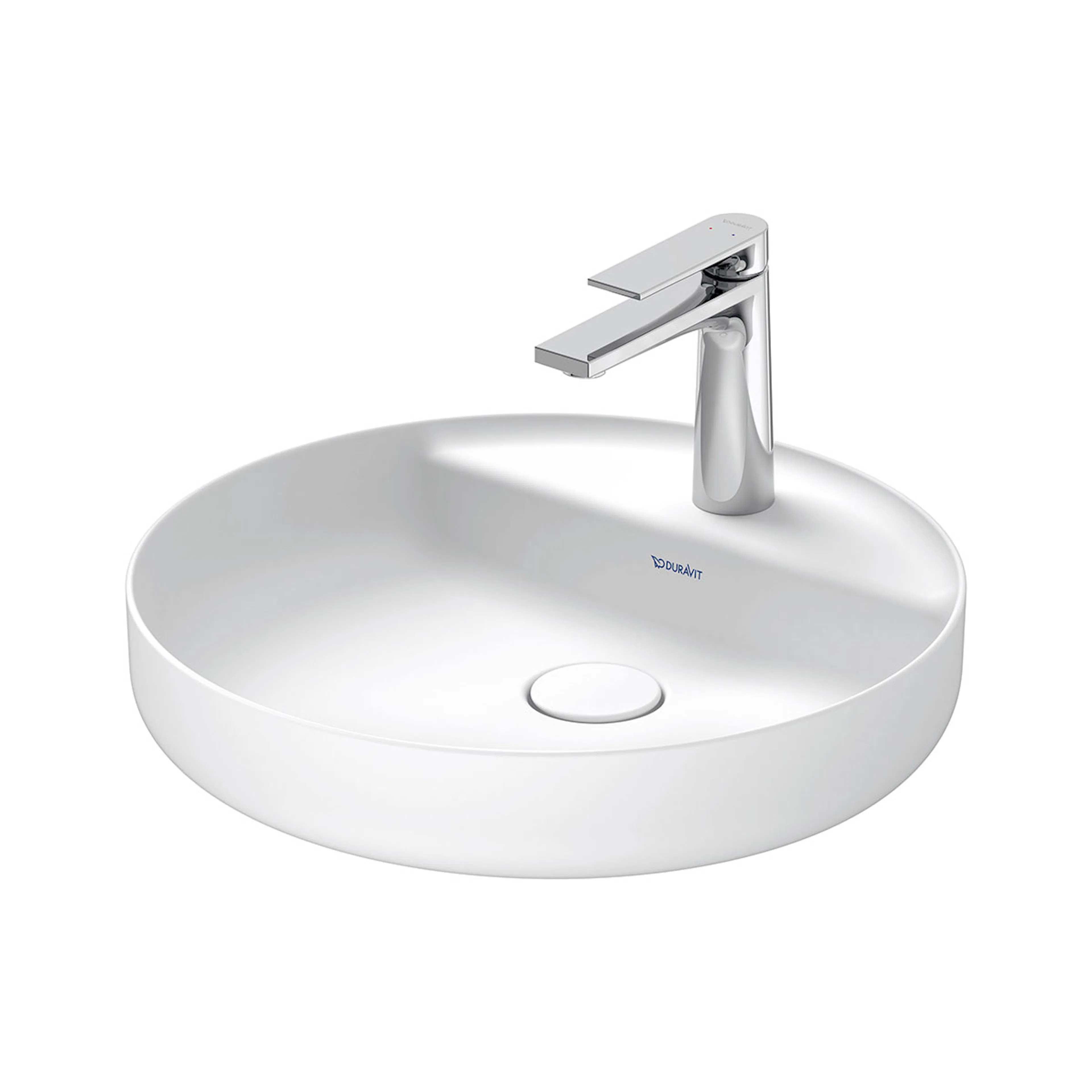 Tvättställ för placering på bänkskiva Vit Satin matt 460 mm Satin Vit