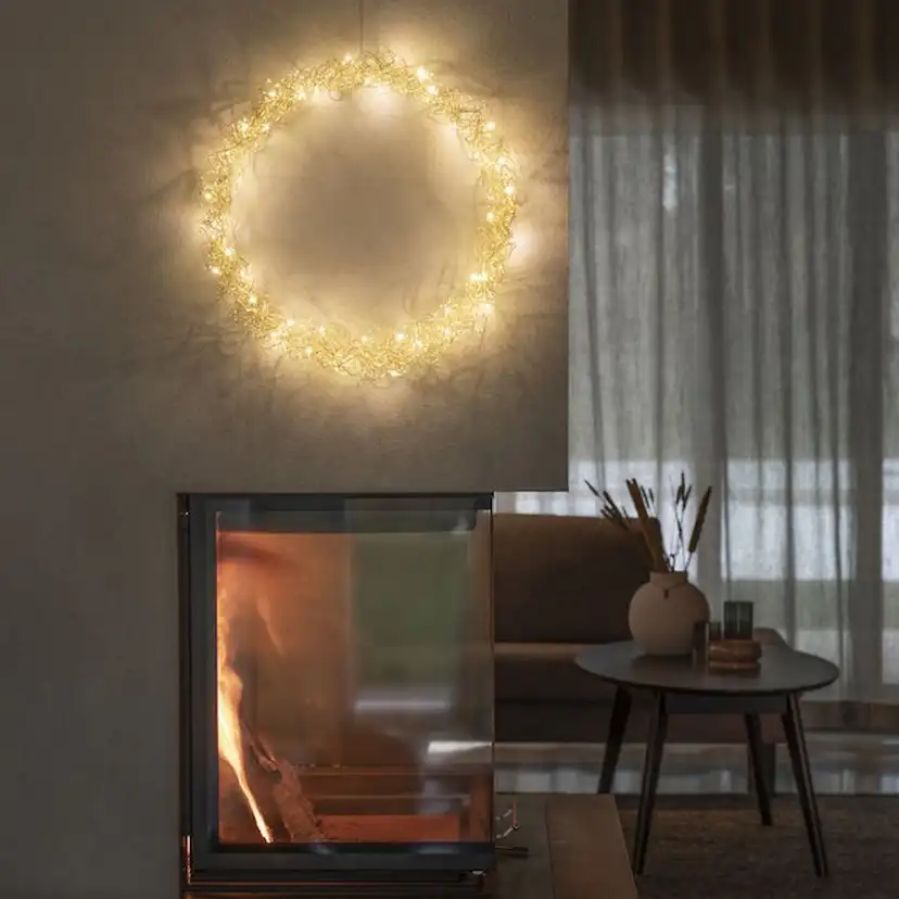 Krans mässing, 45 cm 40 LED Mässing