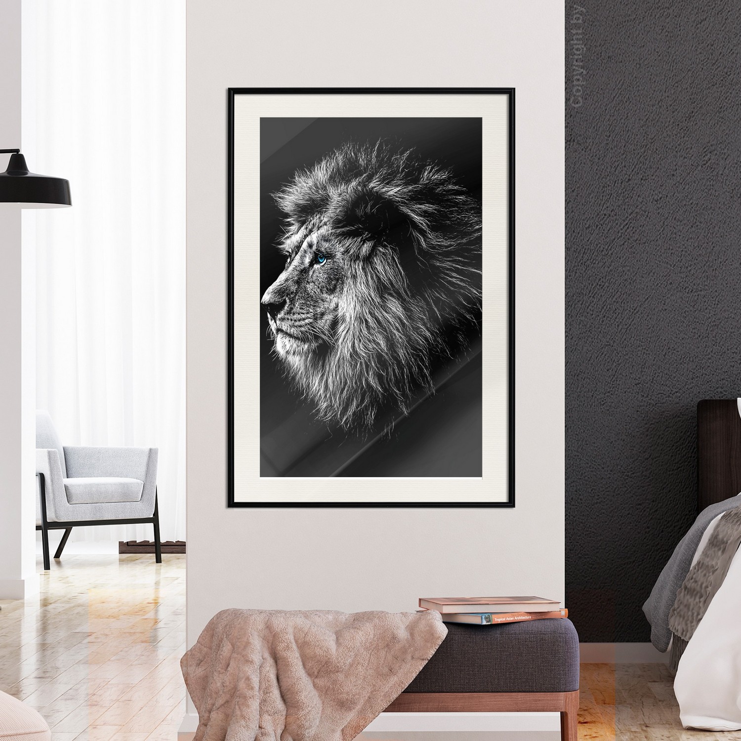 Poster Artgeist Affisch Blue-eyed Lion