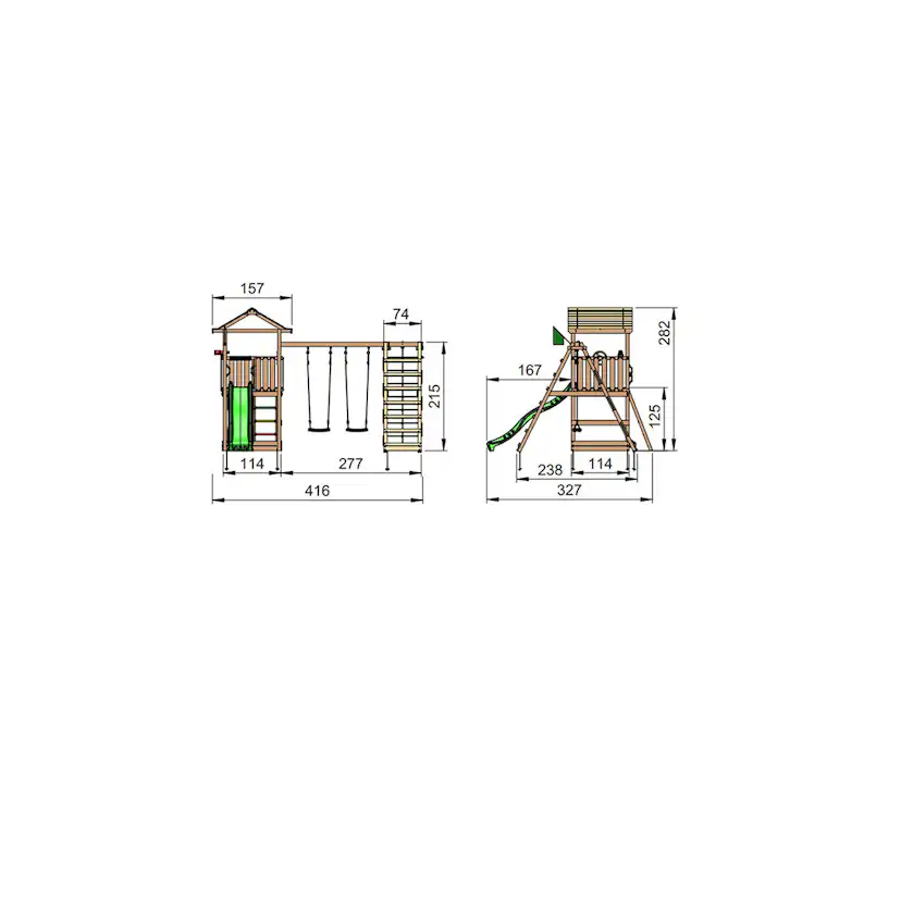 Lektorn Jungle Gym Home Komplett Inkl Climb Modul X'tra Trä