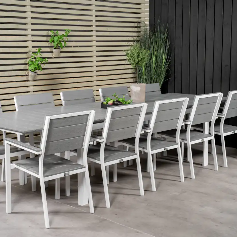 Levels Dining Table 224/324*100 - White Alu / Grey Aintwood Vit/Grå