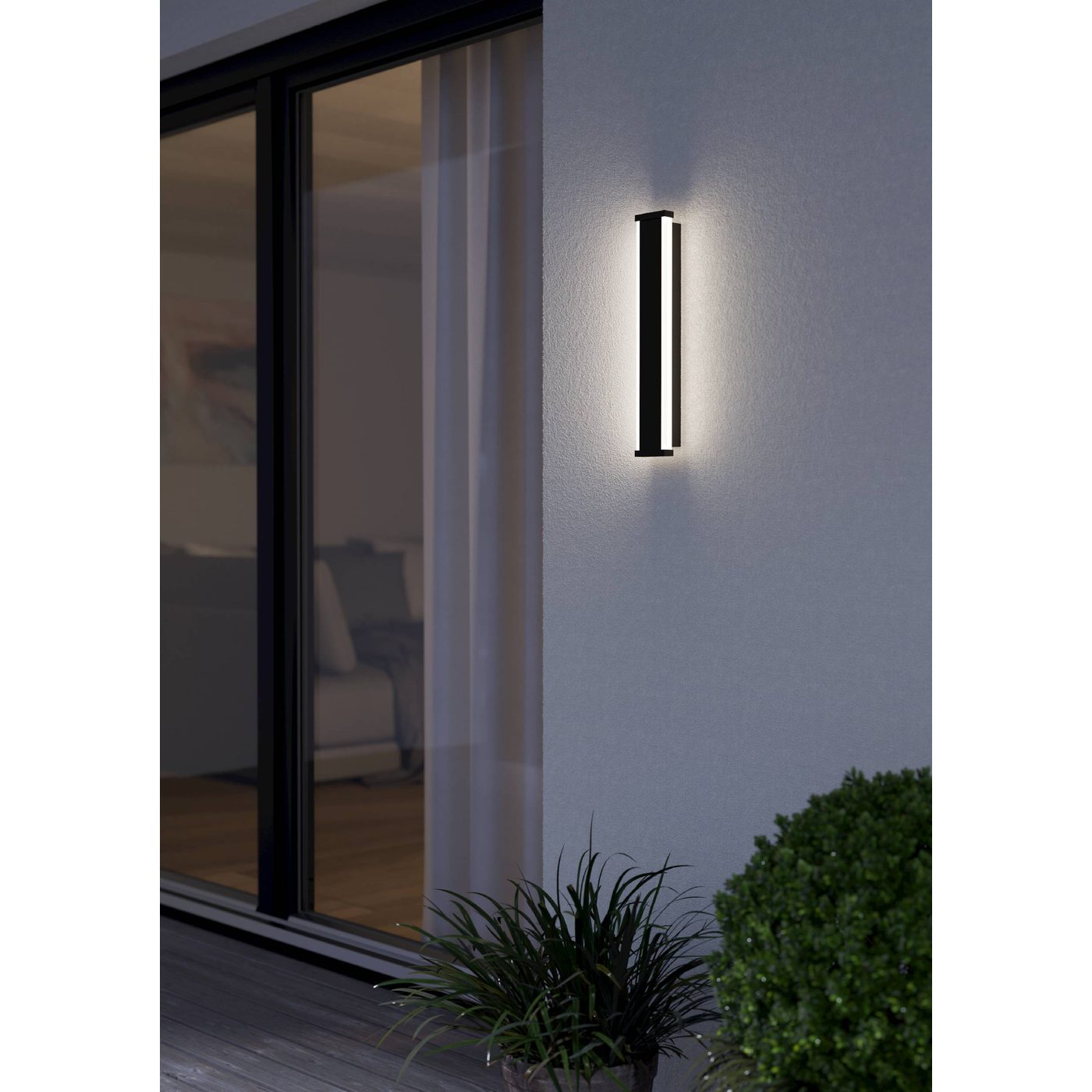 AL-LED-WL/2 L-380 SCHWARZ/WS 'NEVIANO' 380 mm