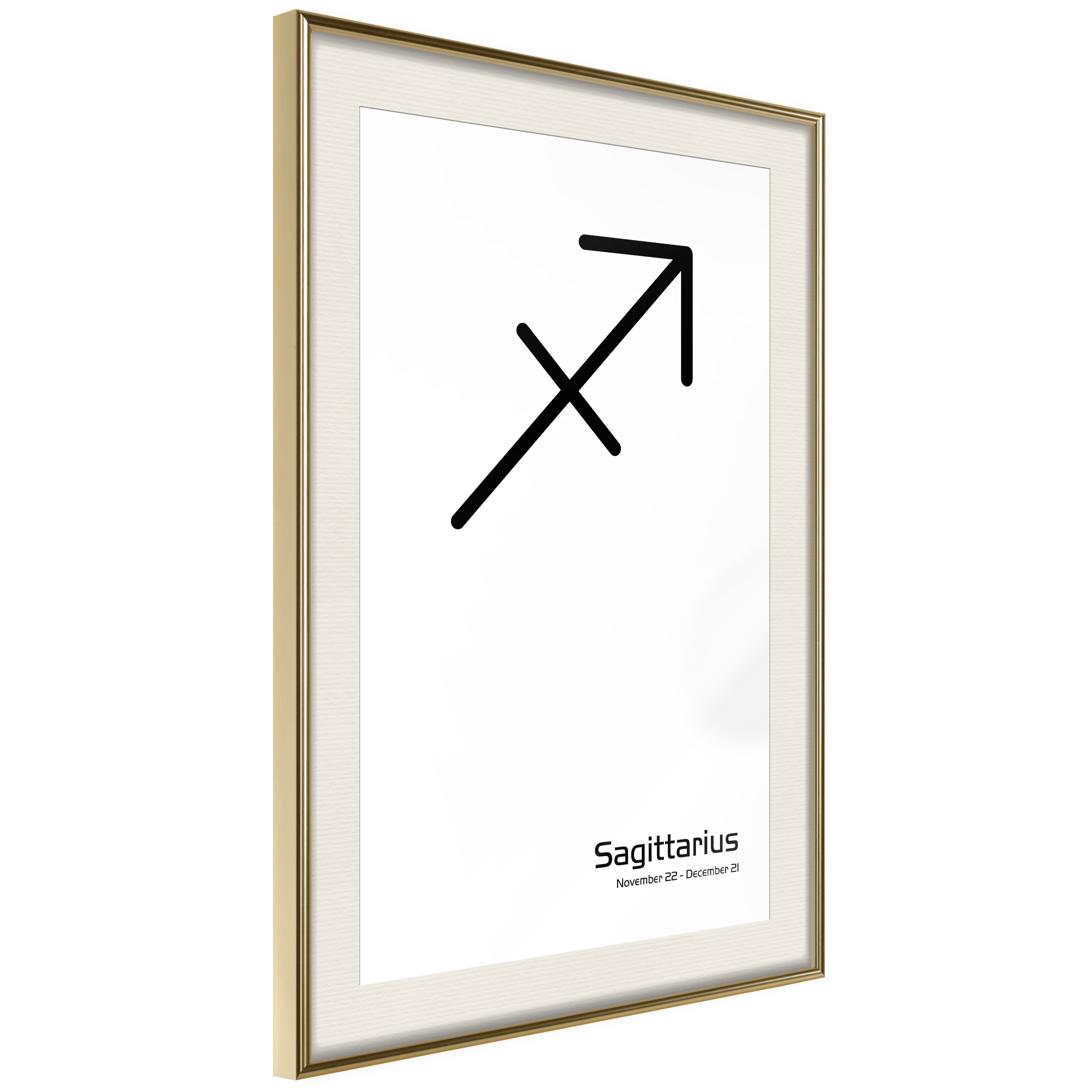 Affisch - Sagittarius [Poster] 30x45 Guld ram med passepartout, 30x45 cm