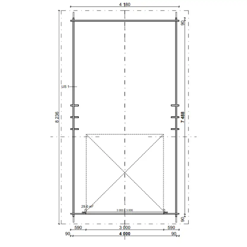 Husvagnsgarage LP Garden AT30T (29,9 m²)
