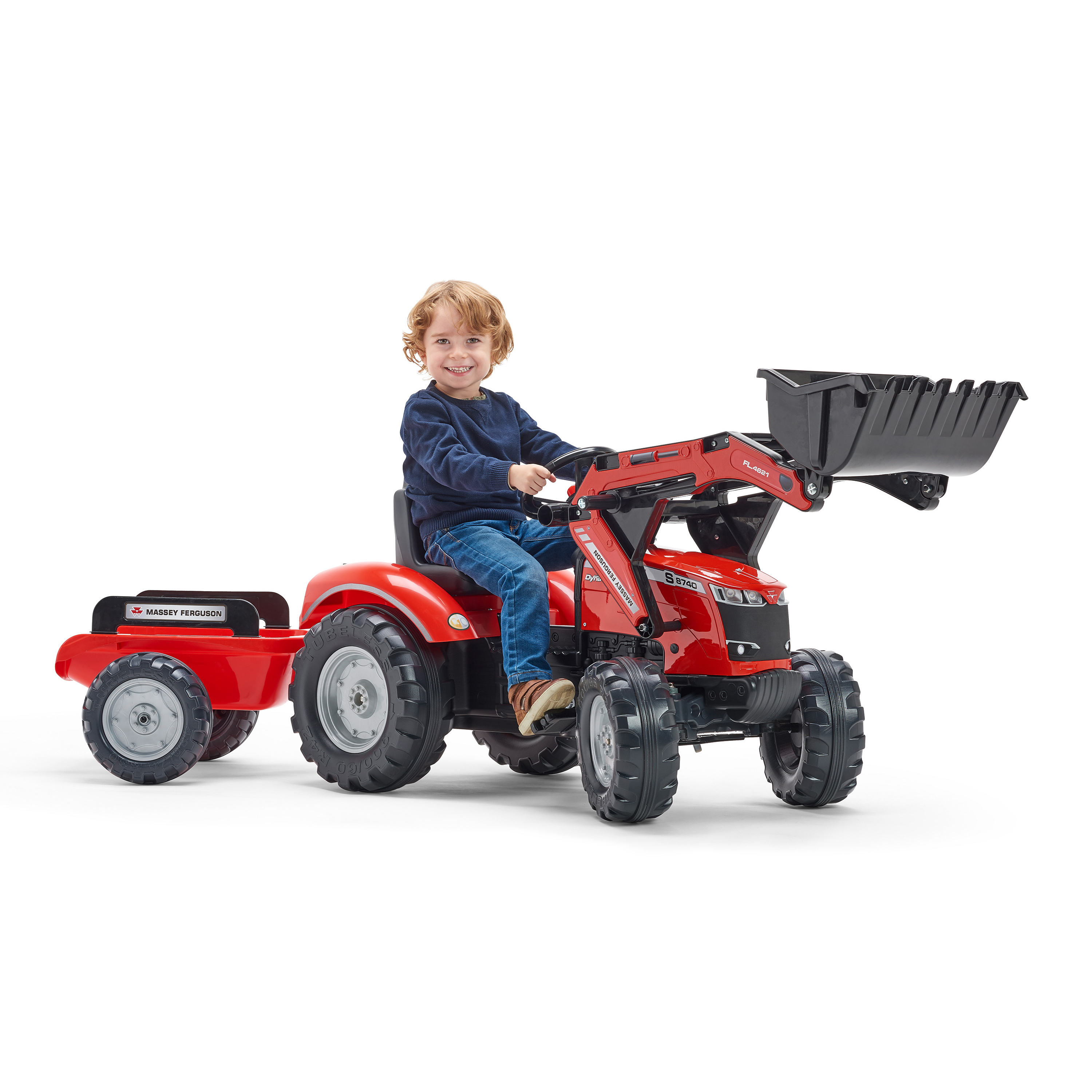 Trampbil FALK Frontlastare med vagn Massey Ferguson
