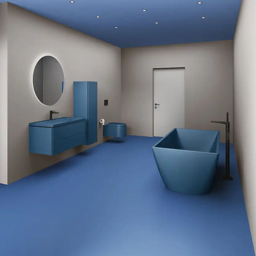 WC vägg, Ytterfärg Parlourblå Matt 570 mm Parlourblå