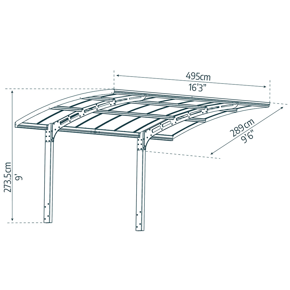 Carport Canopia by Palram Arizona Breeze I Metall 3x5 m