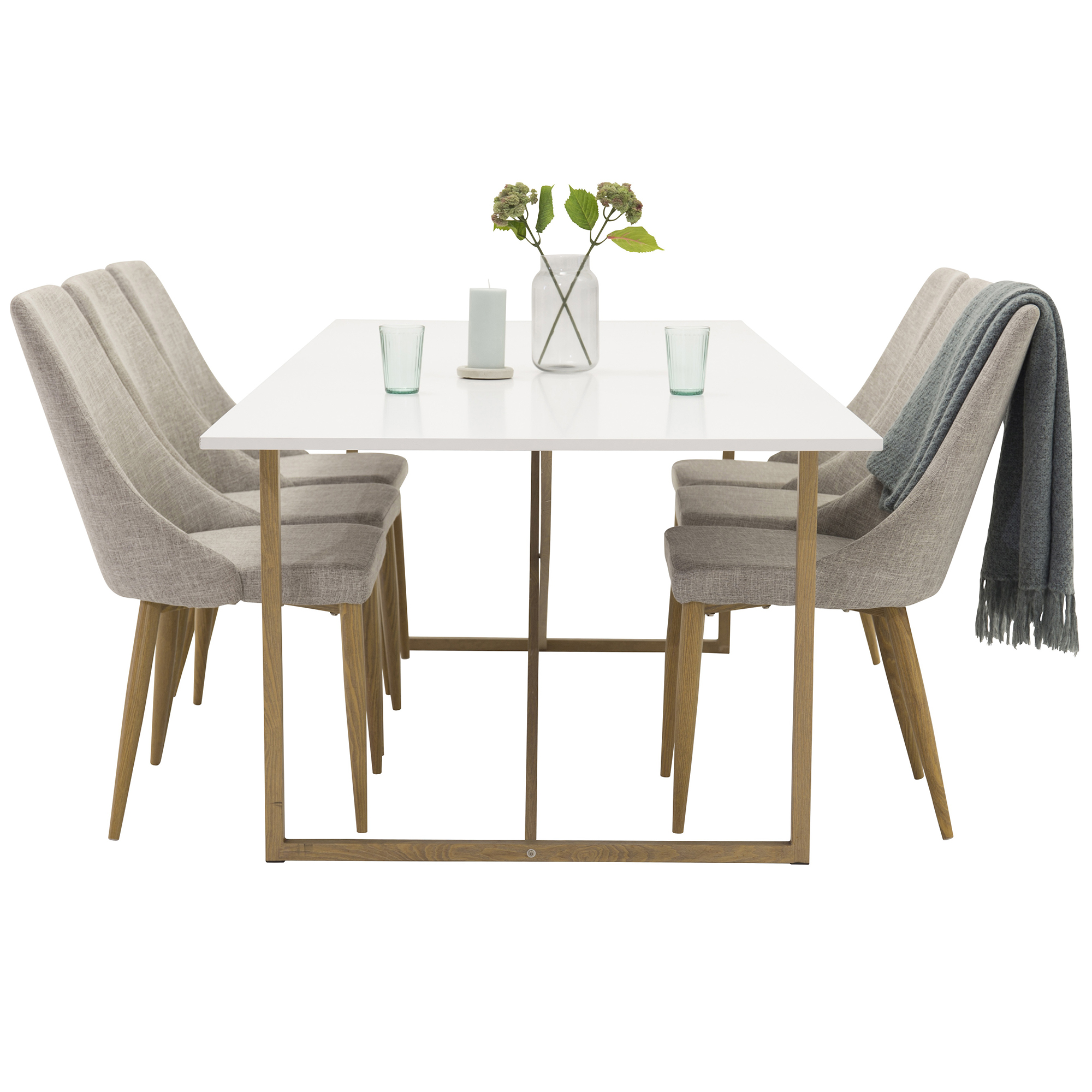 Matgrupp Venture Home Palaba med 6 Laura Stolar Vit