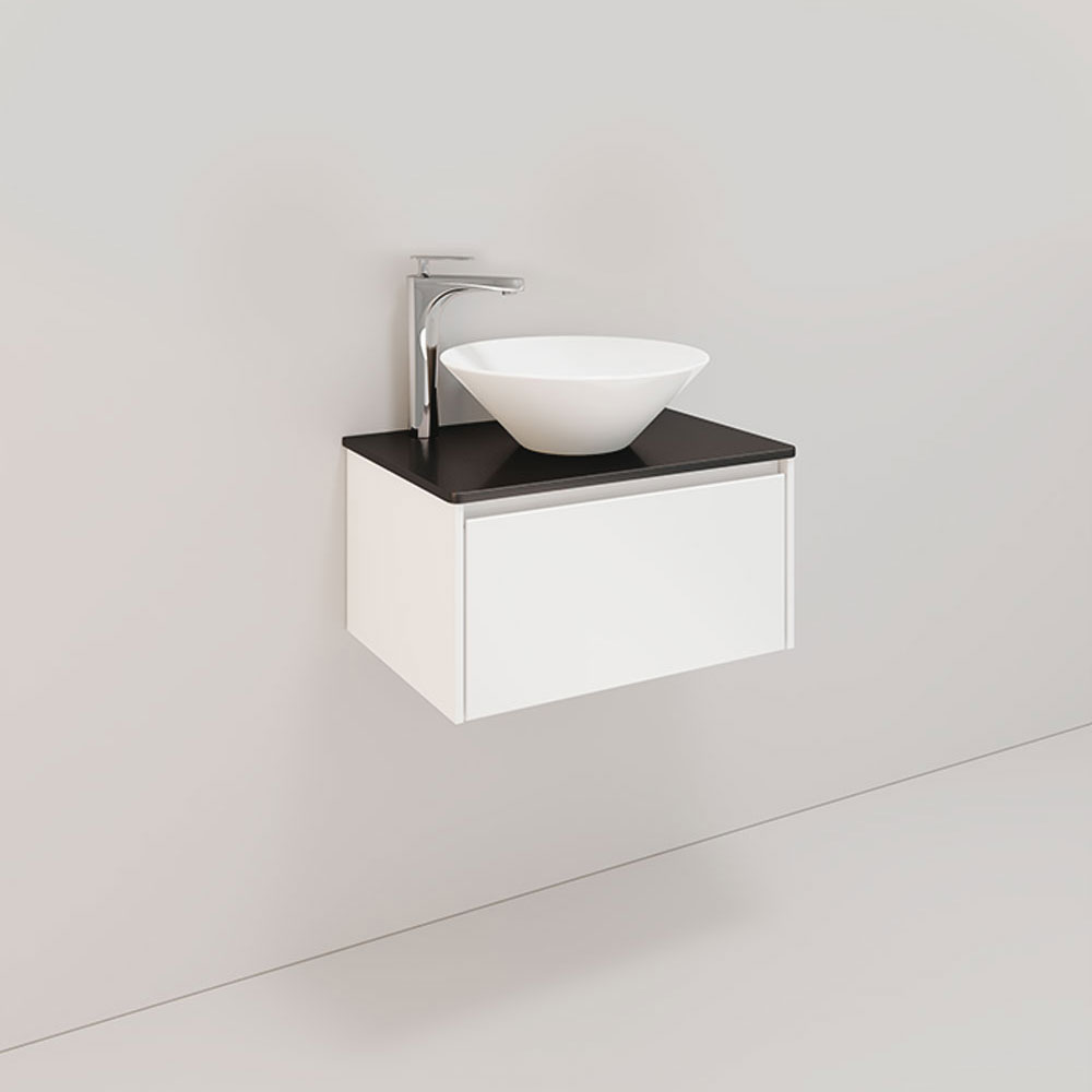 Tvättställsskåp Noro Lifestyle Concept 600 Vit, 1 låda, Loop BxH: 60x34,5 cm, 1 låda, Centrerat Tvättställ