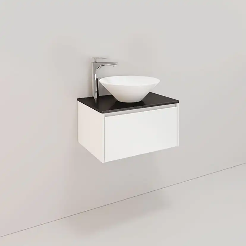 Tvättställsskåp Noro Lifestyle Concept 600 Vit, 1 låda, Loop BxH: 60x34,5 cm, 1 låda, Centrerat Tvättställ