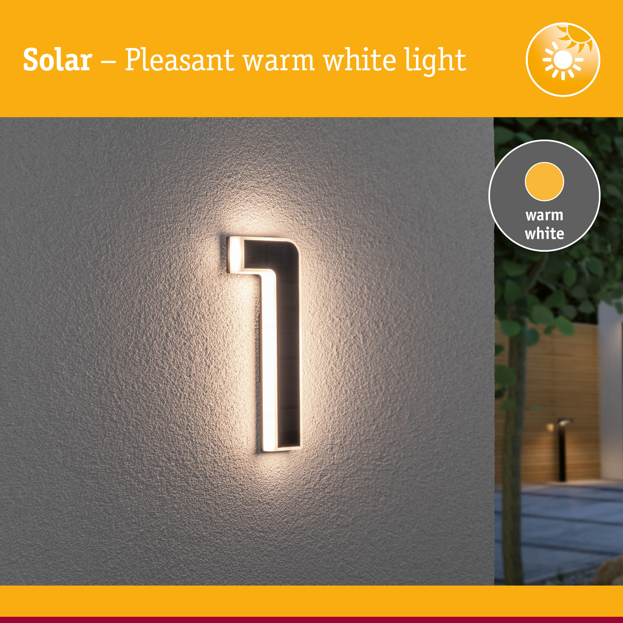 Fasadbelysning Solcell LED Paulmann Husnummer 0-9 med belysning inkl. utbytbart batteri IP44