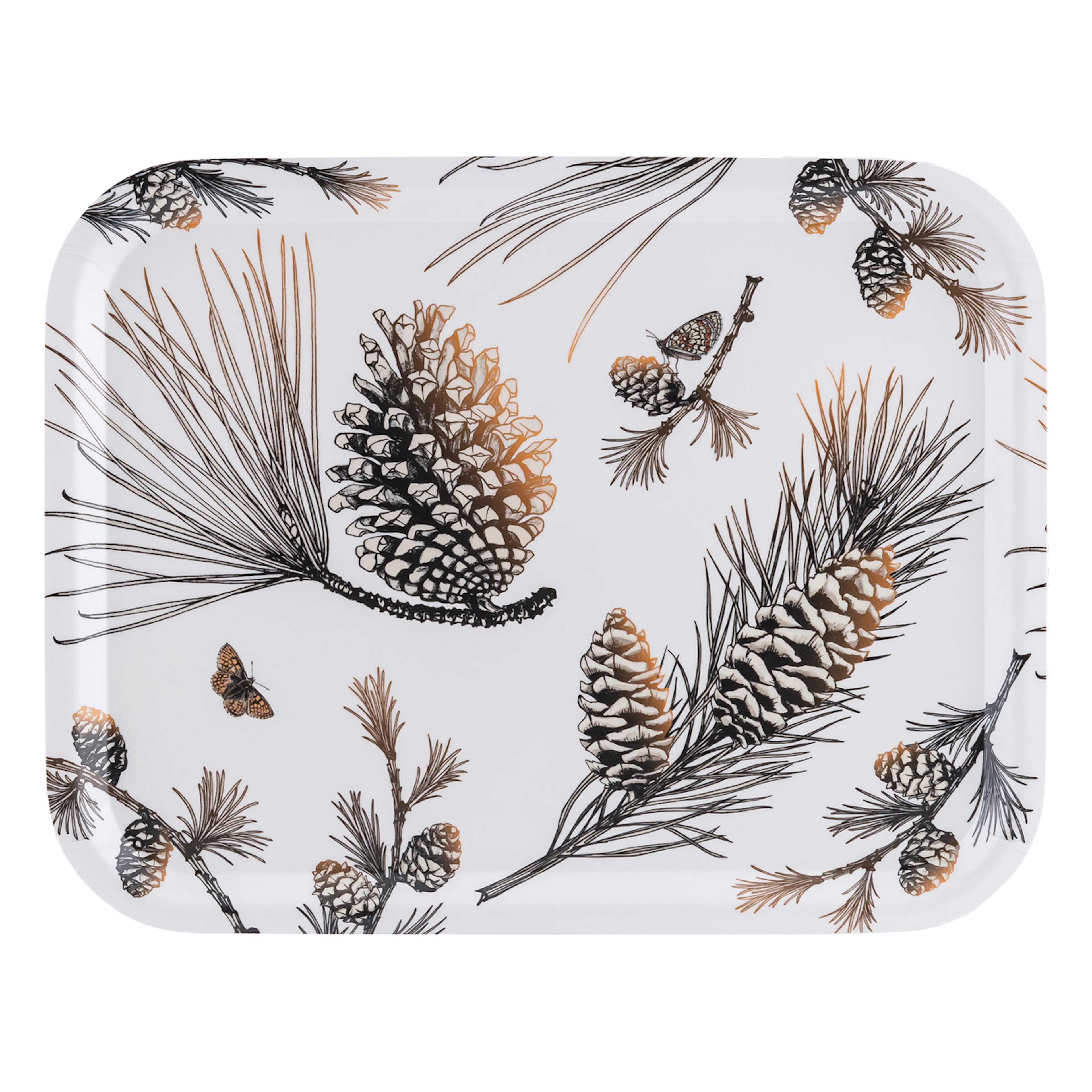 Åry Trays Pine cone "Bomullsvit", Bricka - 36x28cm Färg: Vit, BxL: 36x28 cm