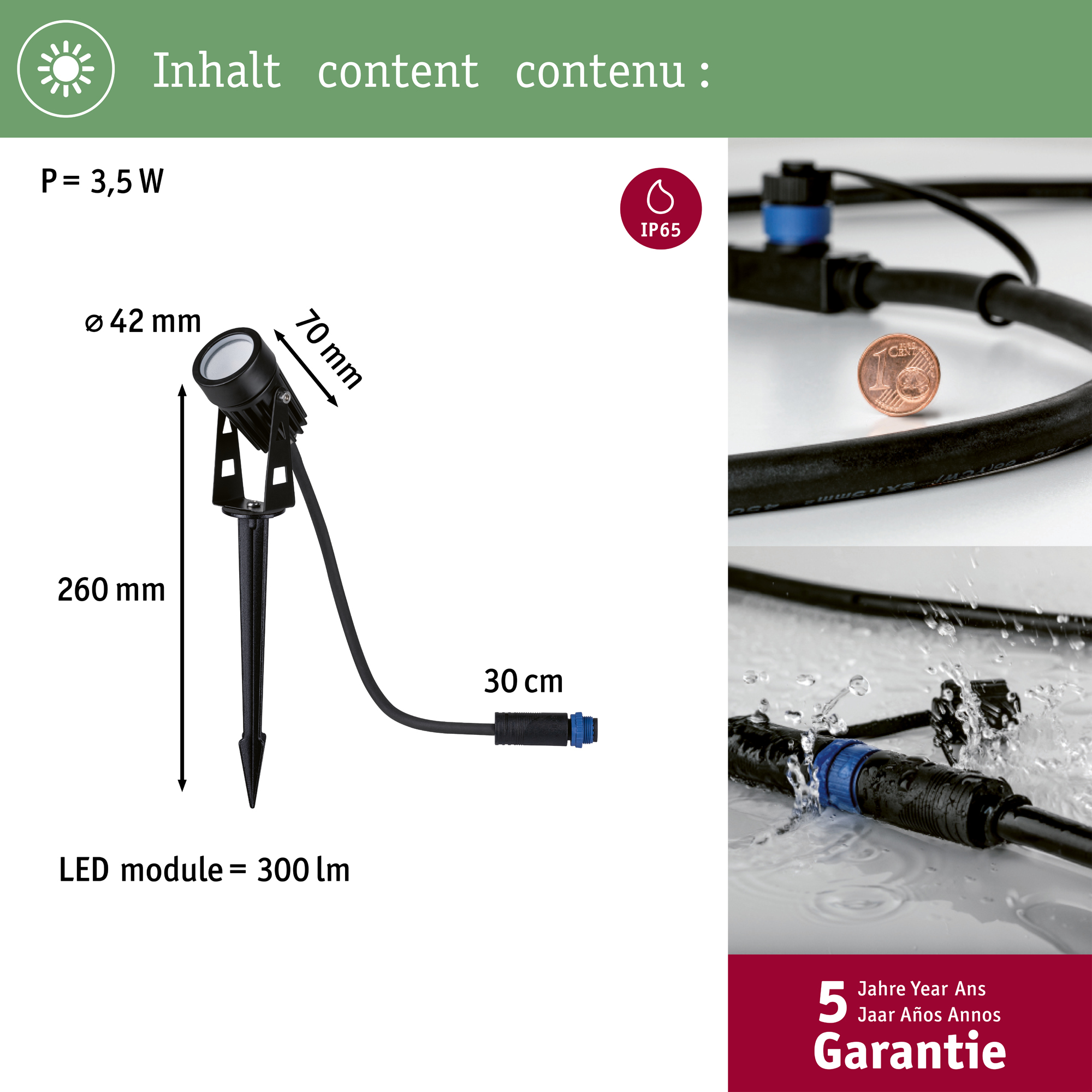 Spotlight Paulmann Basic Spot Plug & Shine LED IP65 24V