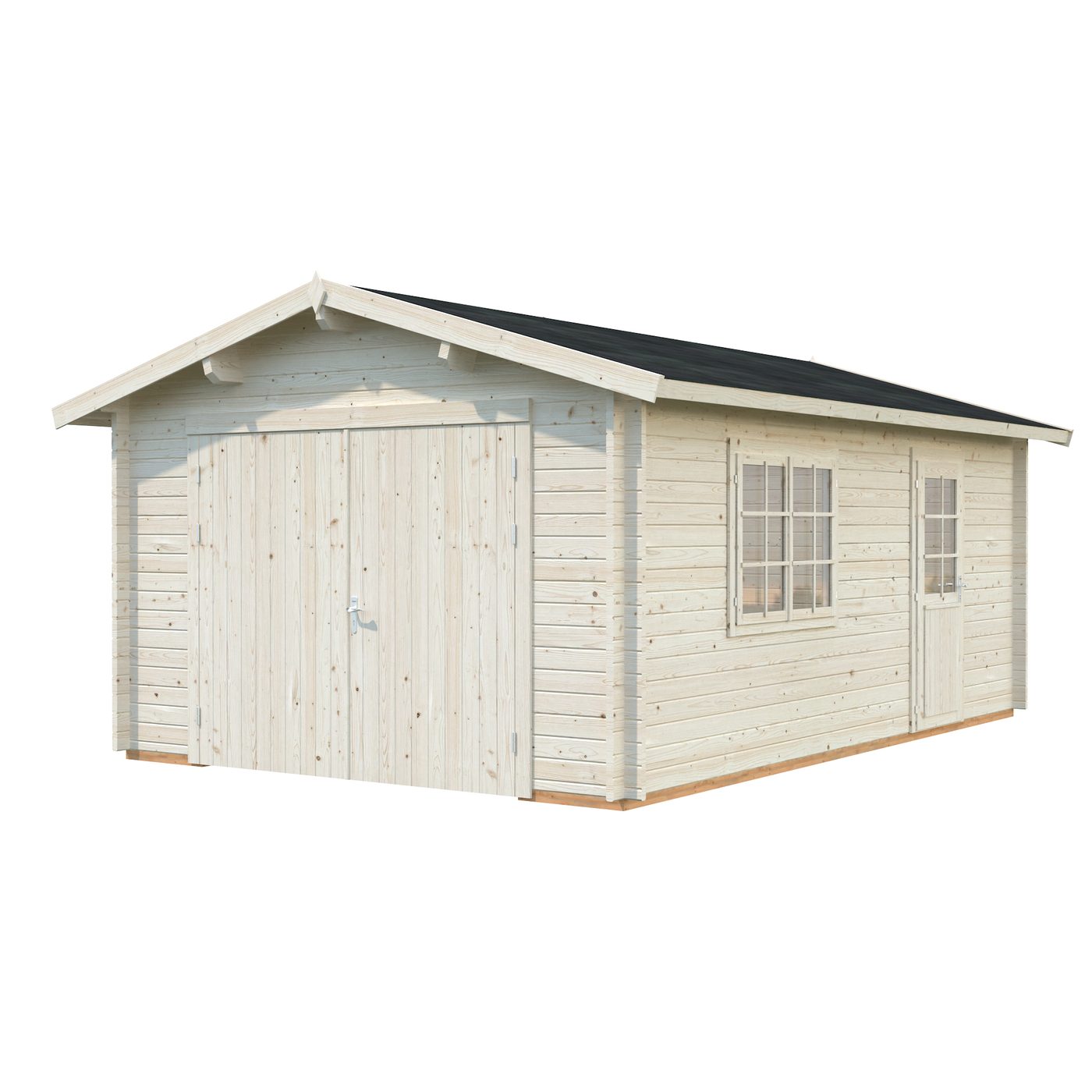 Roger 19,0 m2 mit Holztor PNT7012W2 Mörkgrå/Vit