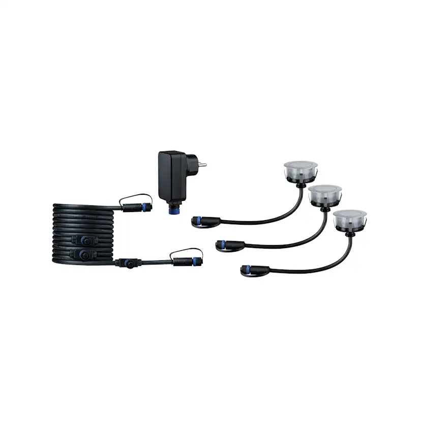 LED Infälld Markbelysning Paulmann Plug & Shine Floor Eco IP67 24V 3-pack med Kabel & Transformator