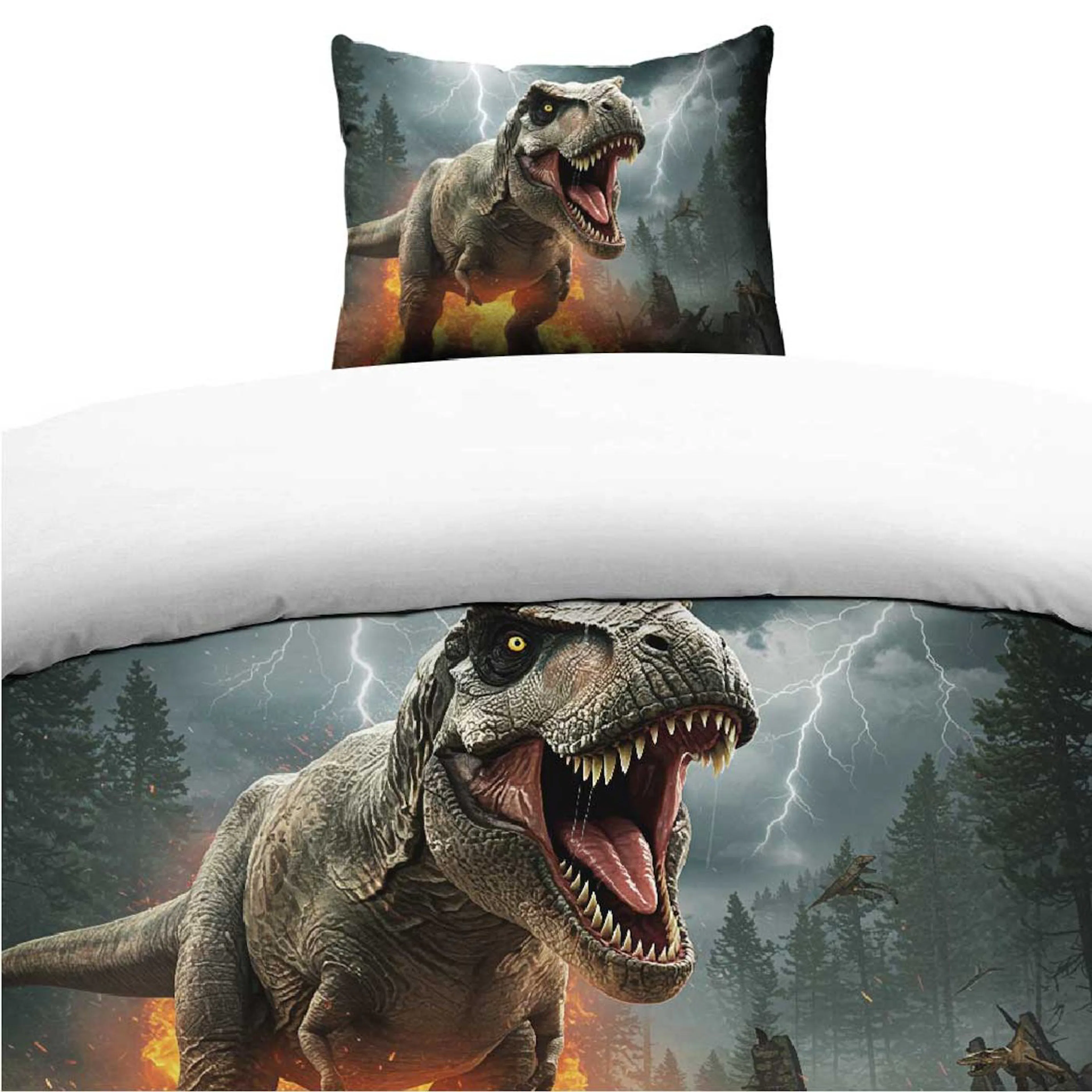 Påslakanset Enkelsäng Borganäs of Sweden 2-Dels Set Dinosaur Multi