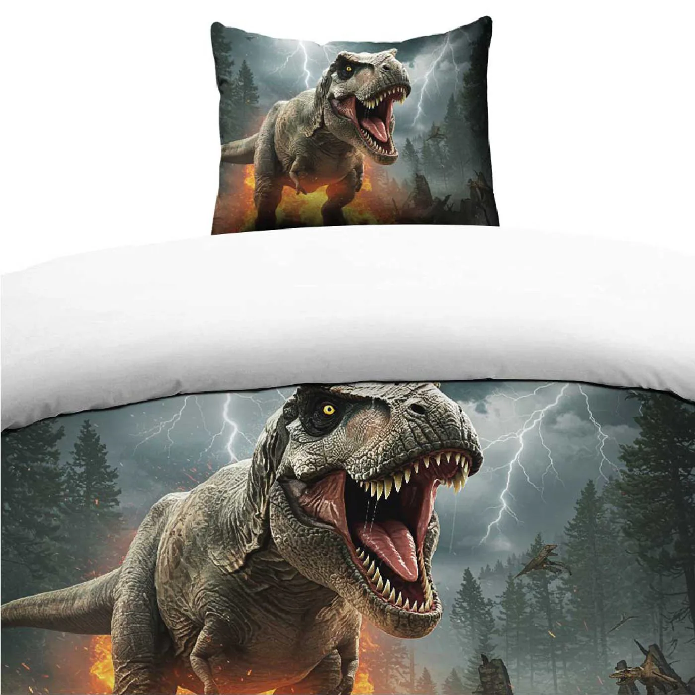 Påslakanset Enkelsäng Borganäs of Sweden 2-Dels Set Dinosaur Multi