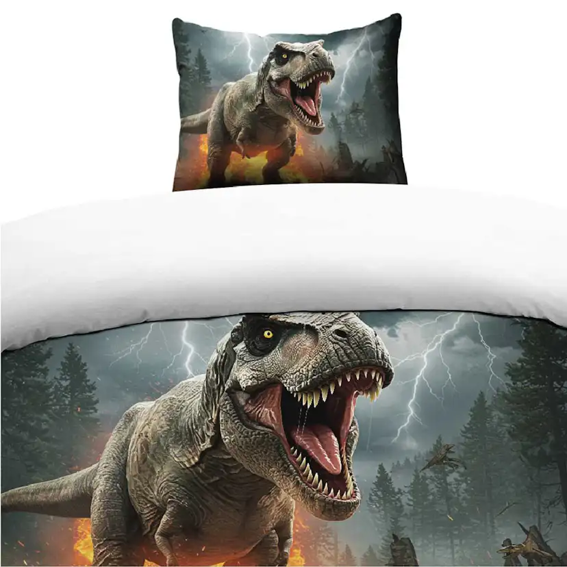 Påslakanset Enkelsäng Borganäs of Sweden 2-Dels Set Dinosaur Multi