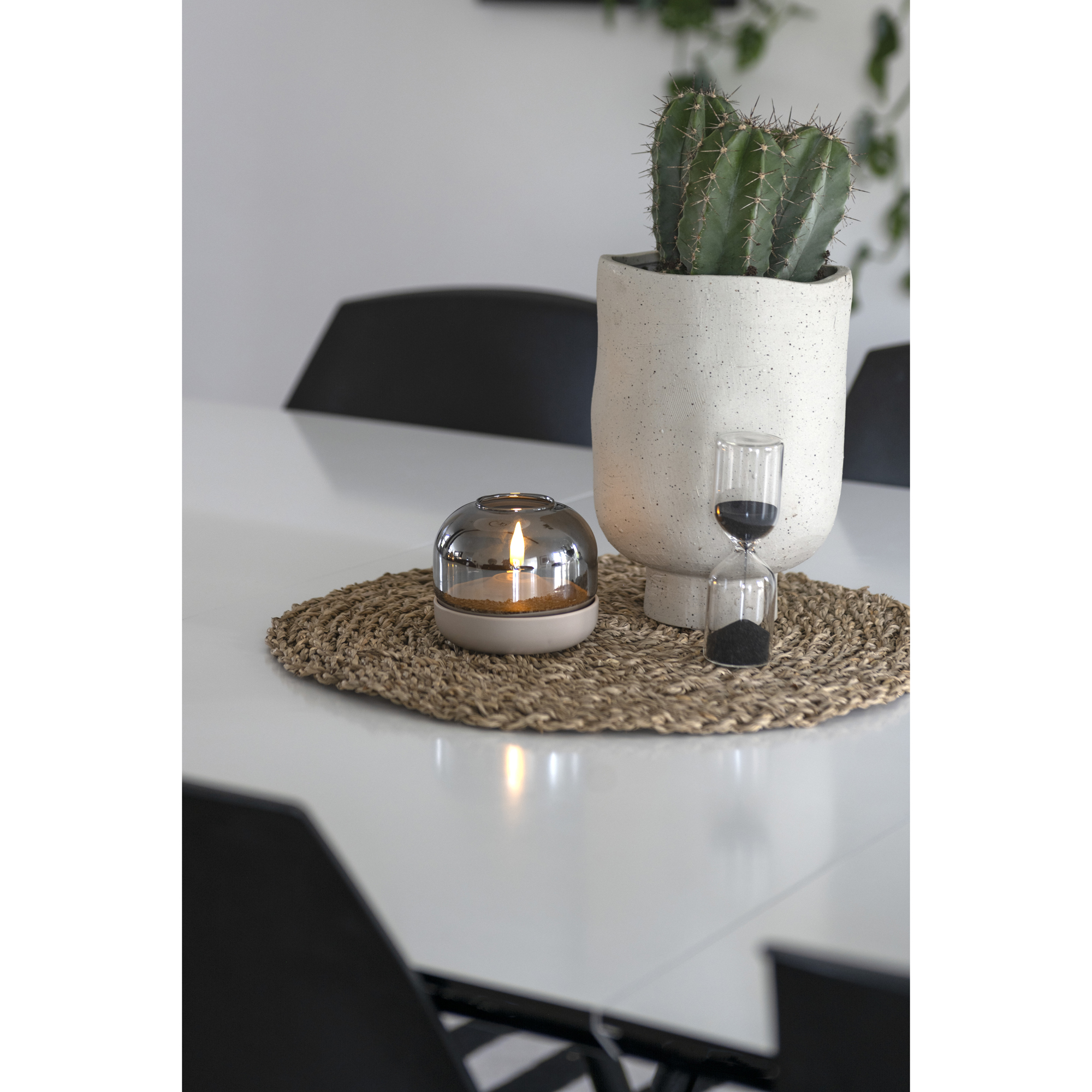 Ljus med glasdekoration LED Beige