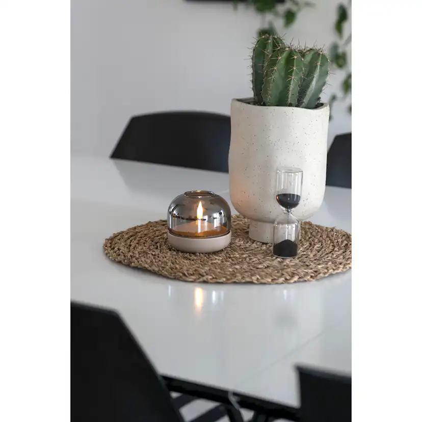 Ljus med glasdekoration LED Beige