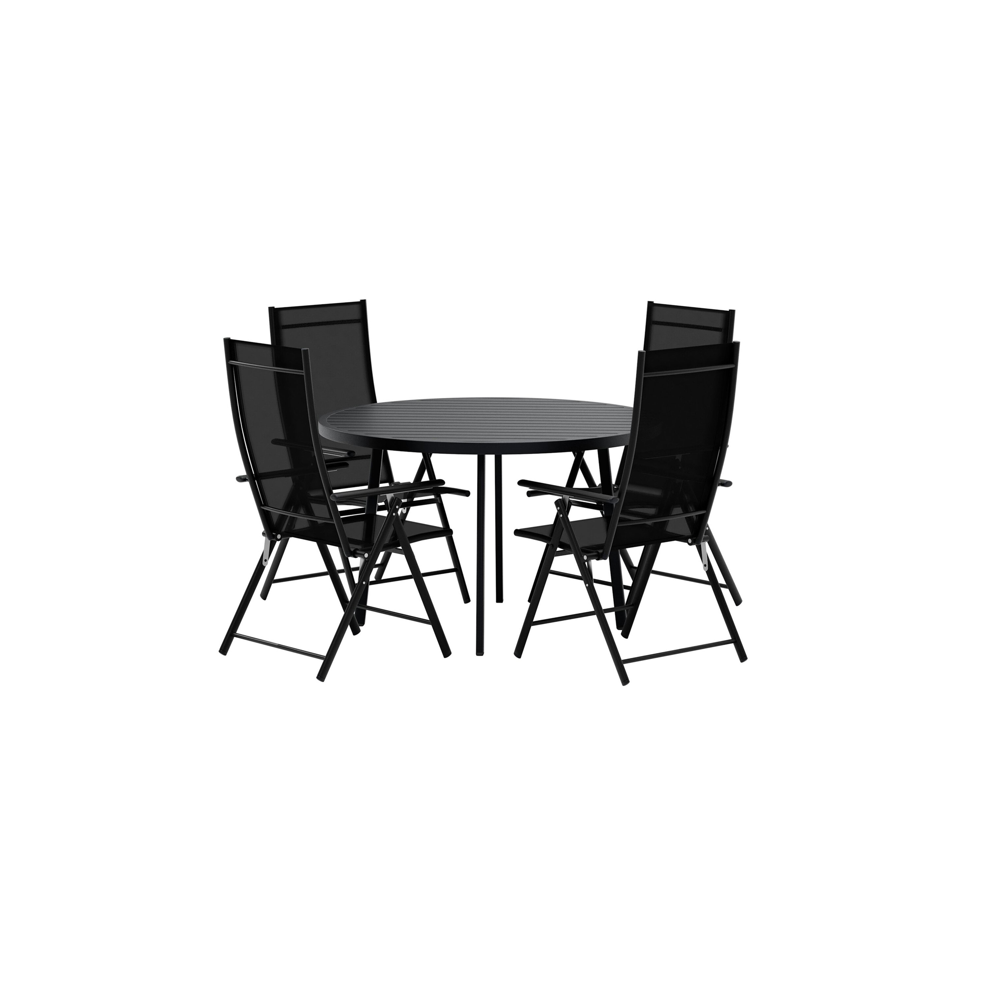 Giardini Table - Black with 4 Levanzo Chair - Black Färg: Svart